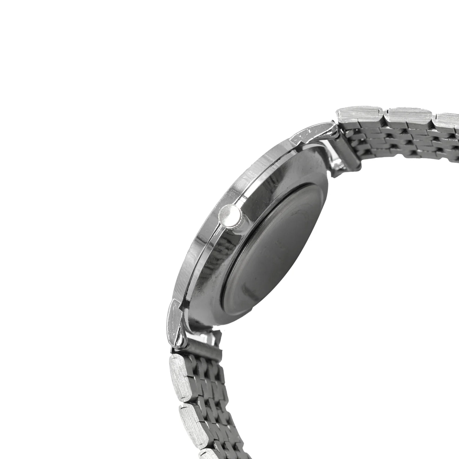 Noel Black Large Dial Silver Linked Chain Strap Men's Watch - Image 3