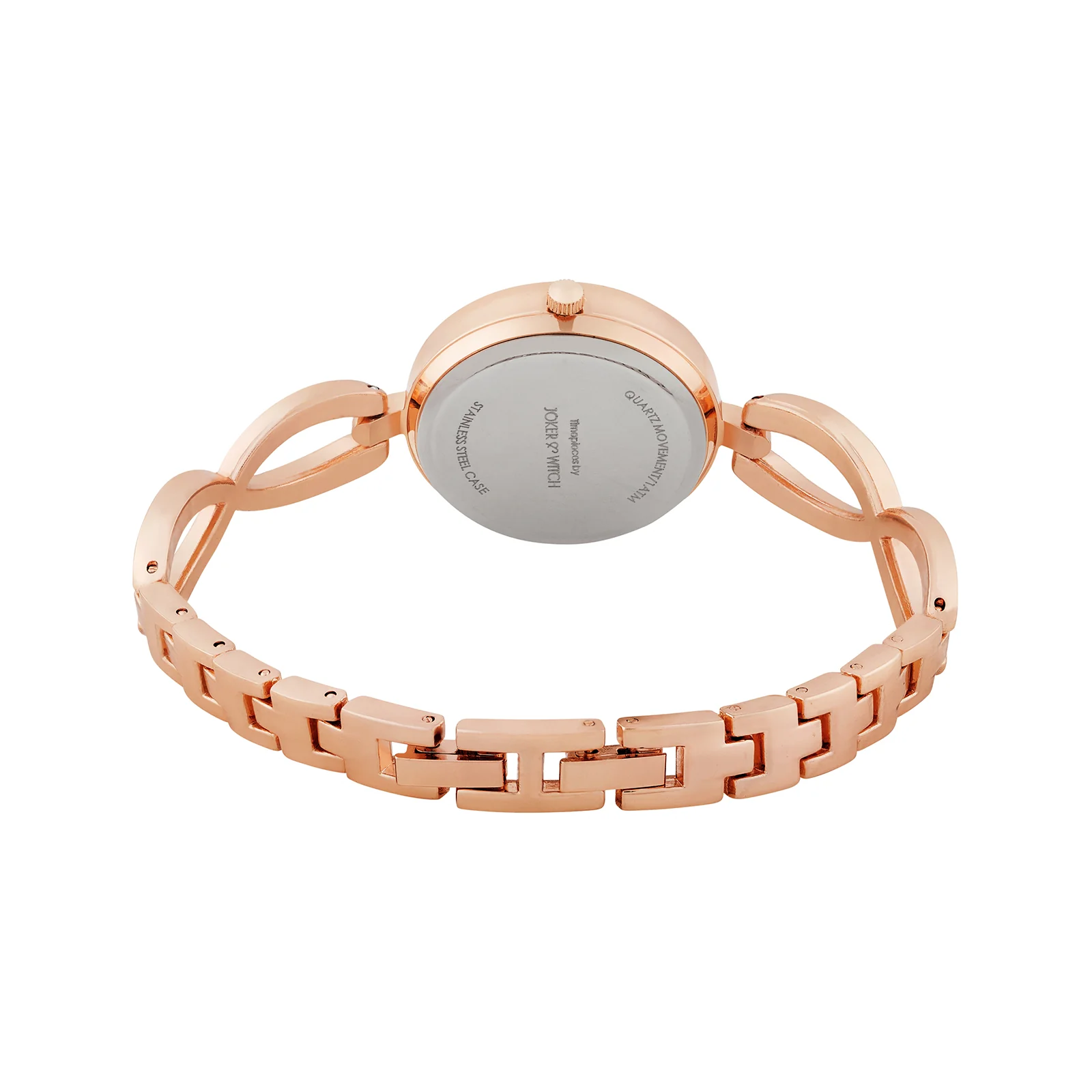Noella Black Small Rhinestone Dial Rose Gold Bracelet Strap Women's Watch - Image 6