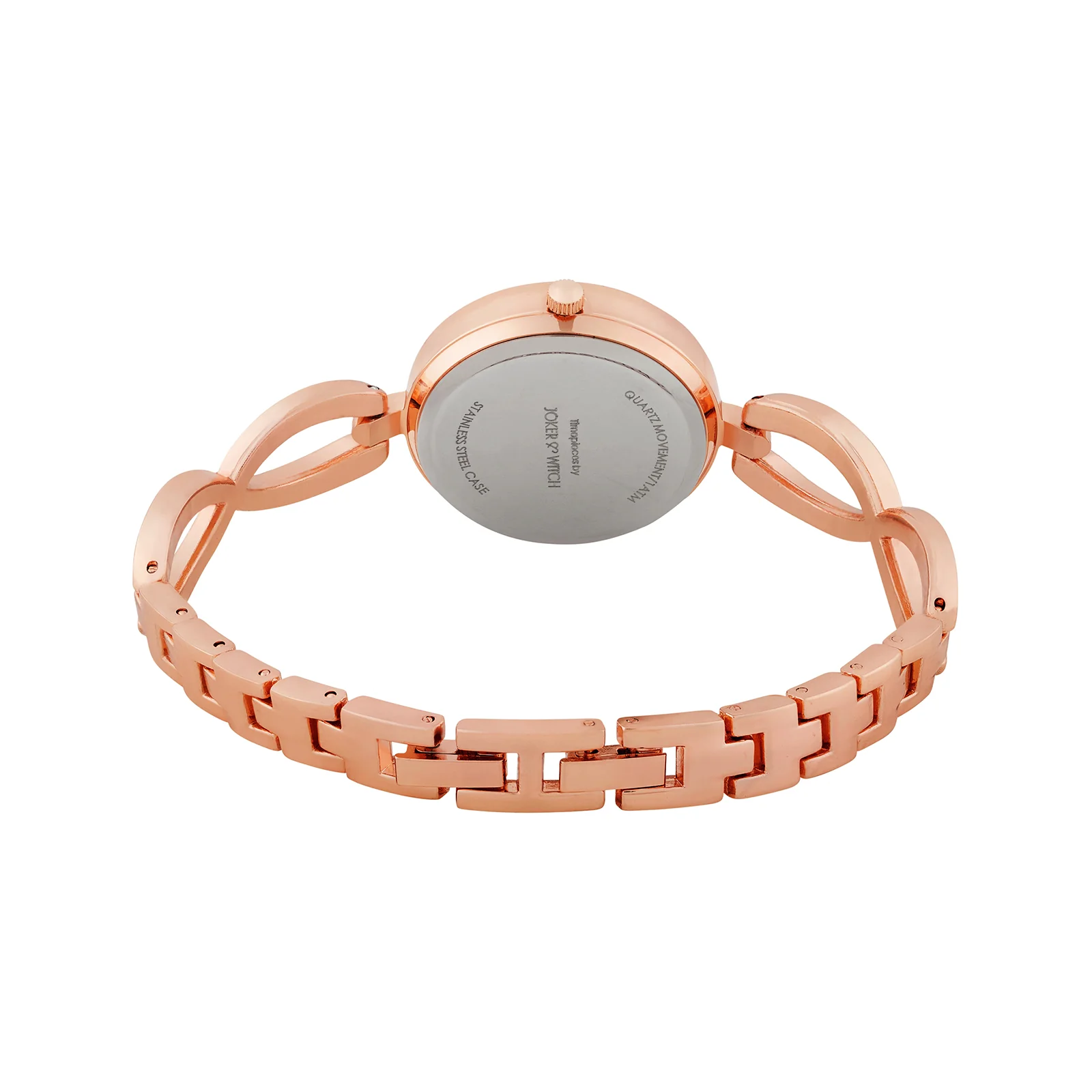 Noella Taupe Small Rhinestone Dial Rose Gold Bracelet Strap Women's Watch - Image 6