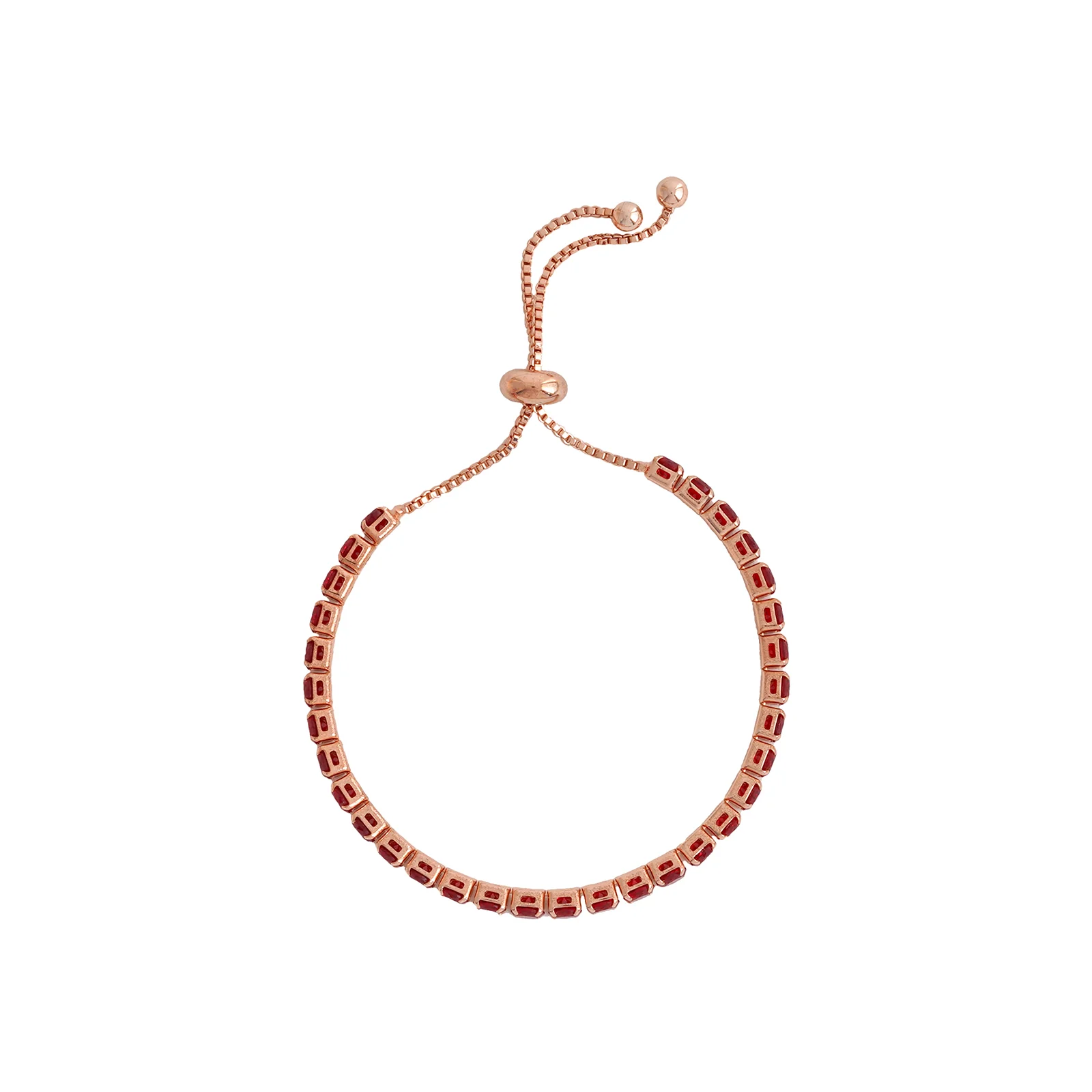 Nora Gold Tennis Red Bracelet - Image 4