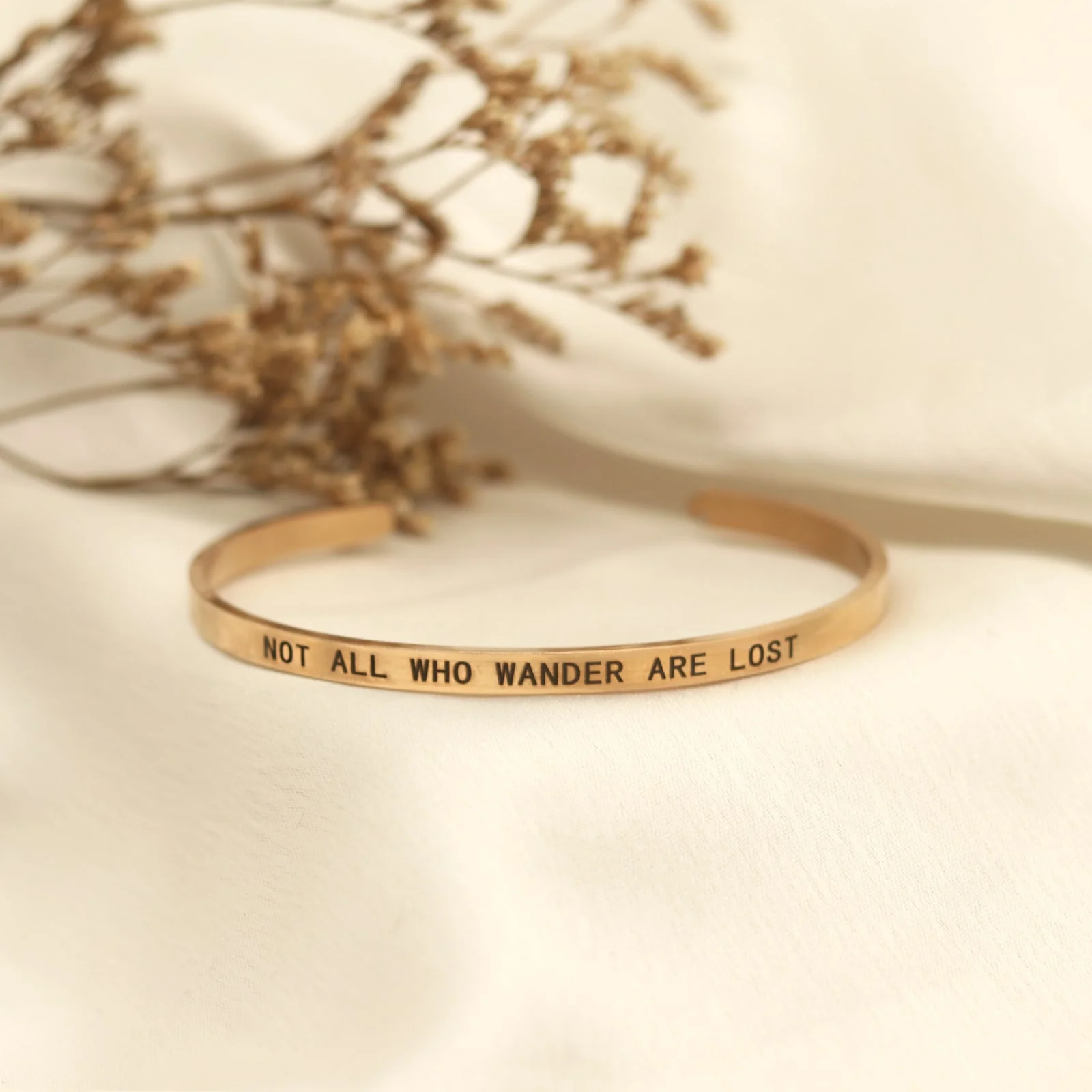 Not All Who Wander Are Lost Rose Gold Mantra Band - Image 2