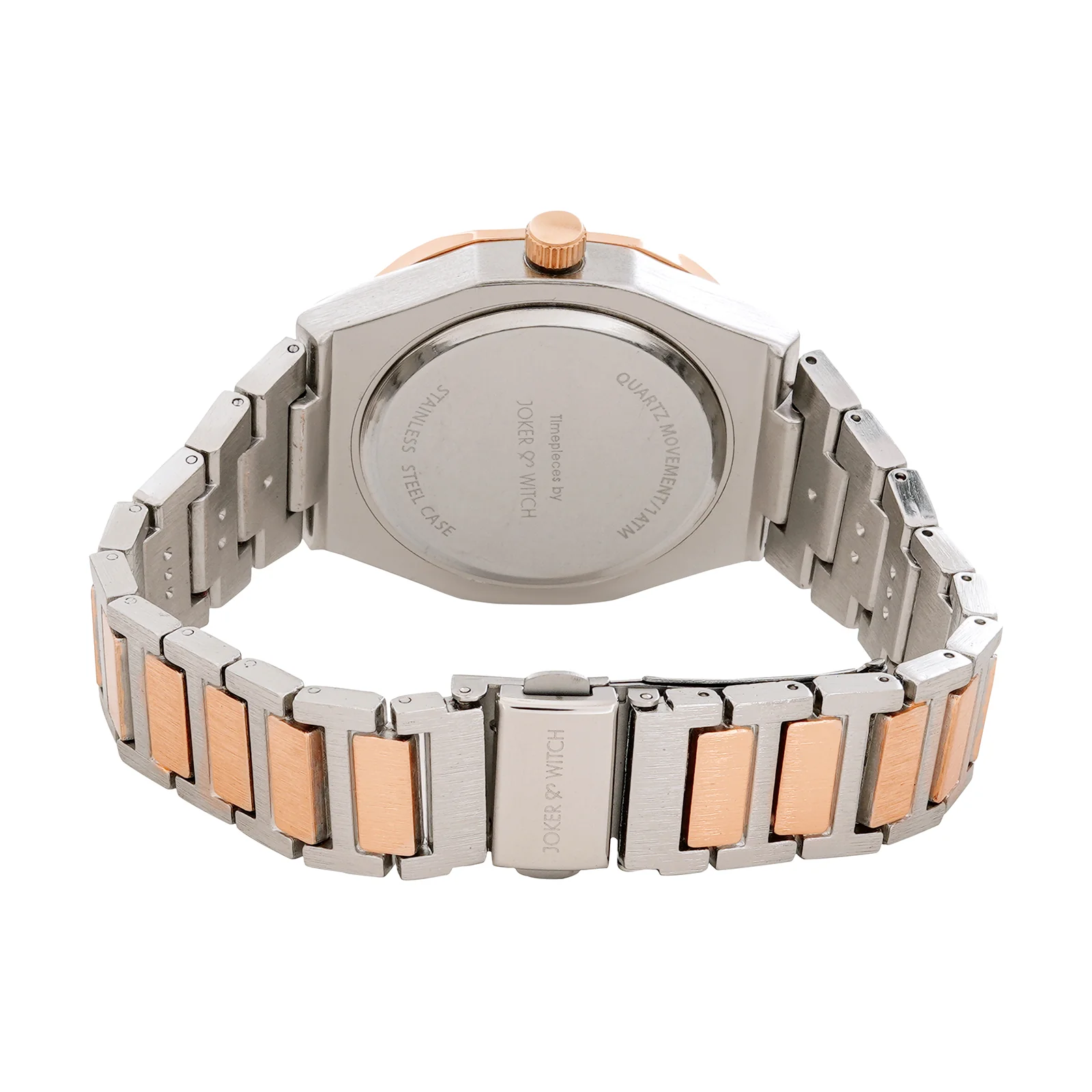 Pegasus Silver Large Dial Rhinestone Dual Tone Linked Chain Strap Women's Watch - Image 6