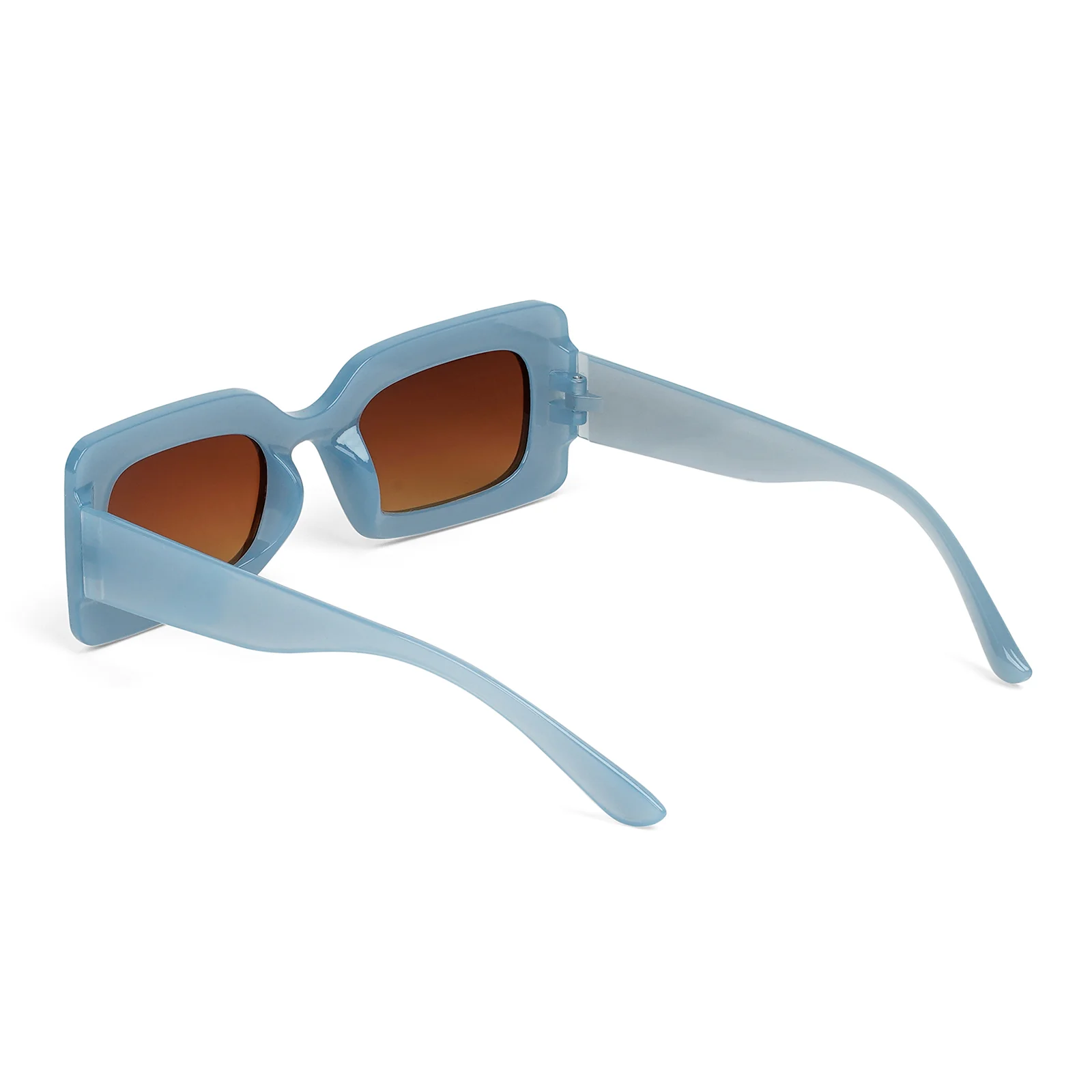 Pretza Blue and Brown Rectangle Sunglasses - Image 6