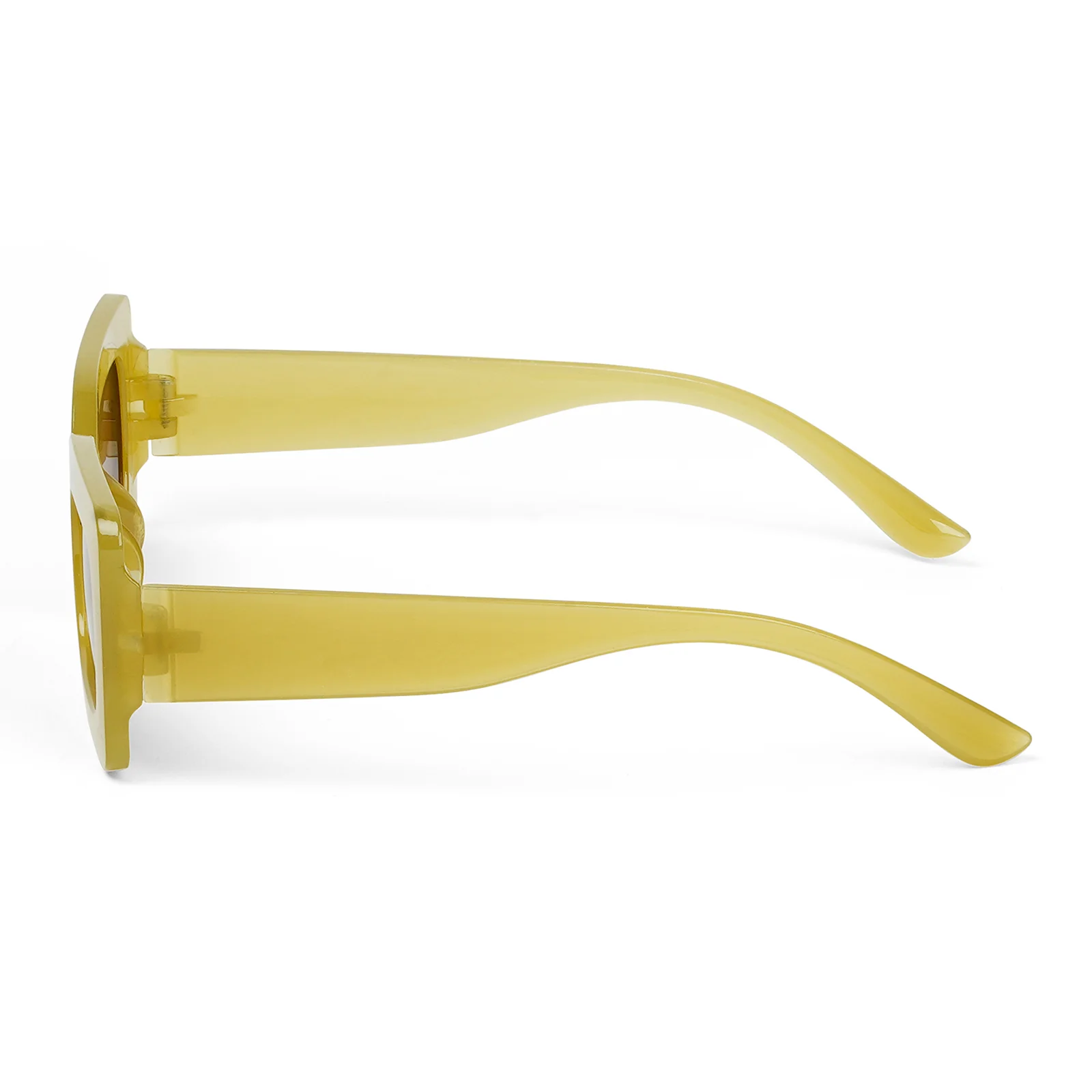 Pretza Yellow and Brown Rectangle Sunglasses - Image 5
