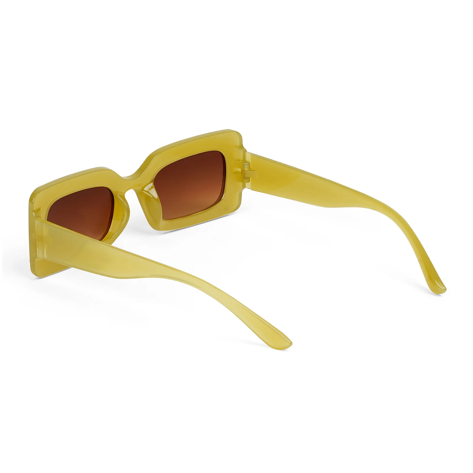 Pretza Yellow and Brown Rectangle Sunglasses - Image 6