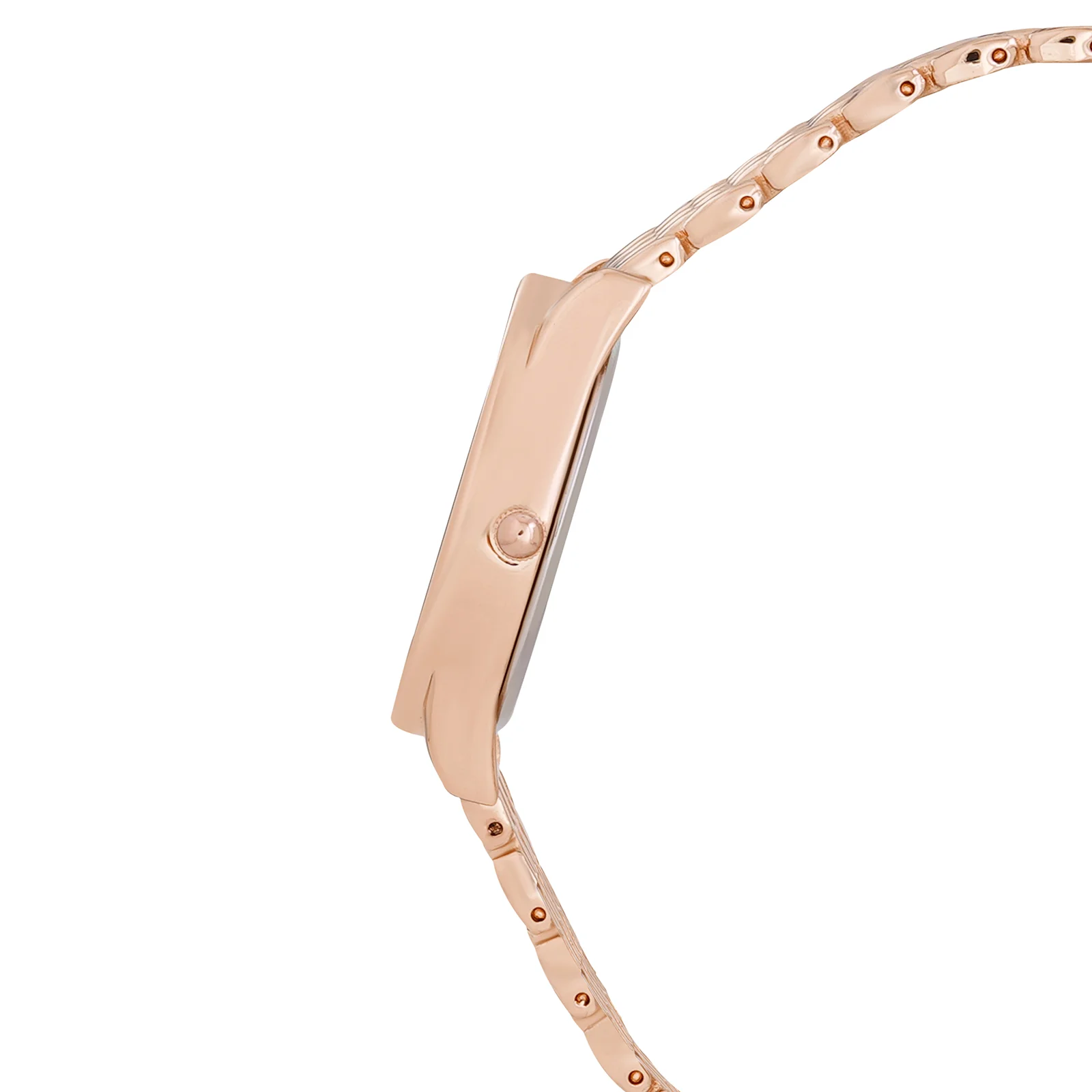 Quisp White Small Oval Dial Rose Gold Linked Chain Strap Women's Watch - Image 5