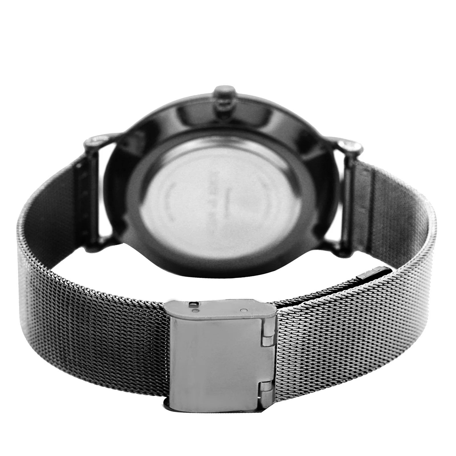 Drake Black Large Dial Gunmetal Mesh Strap Men's Watch - Image 6