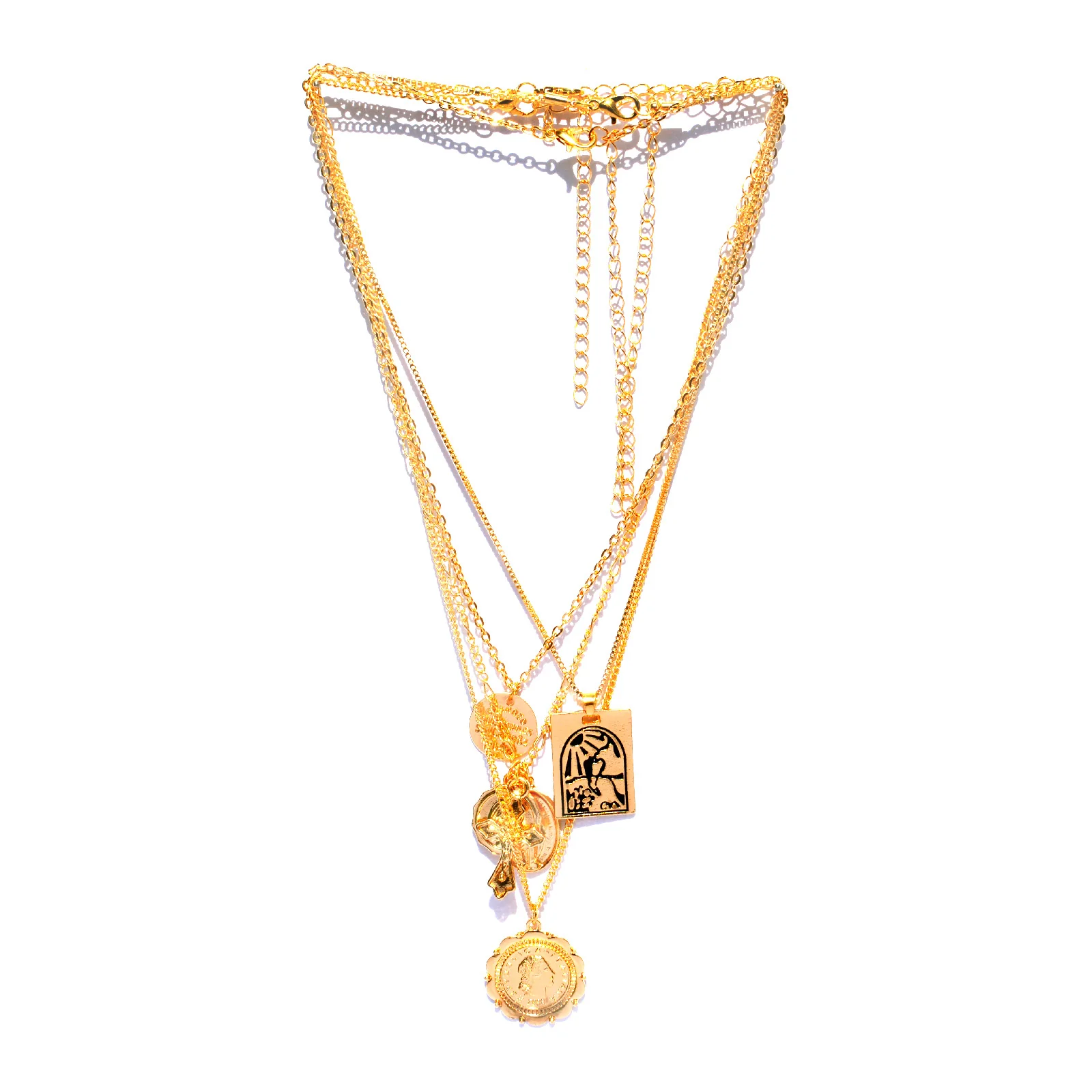 Roman Multi Pendant Layered Necklace - Image 2