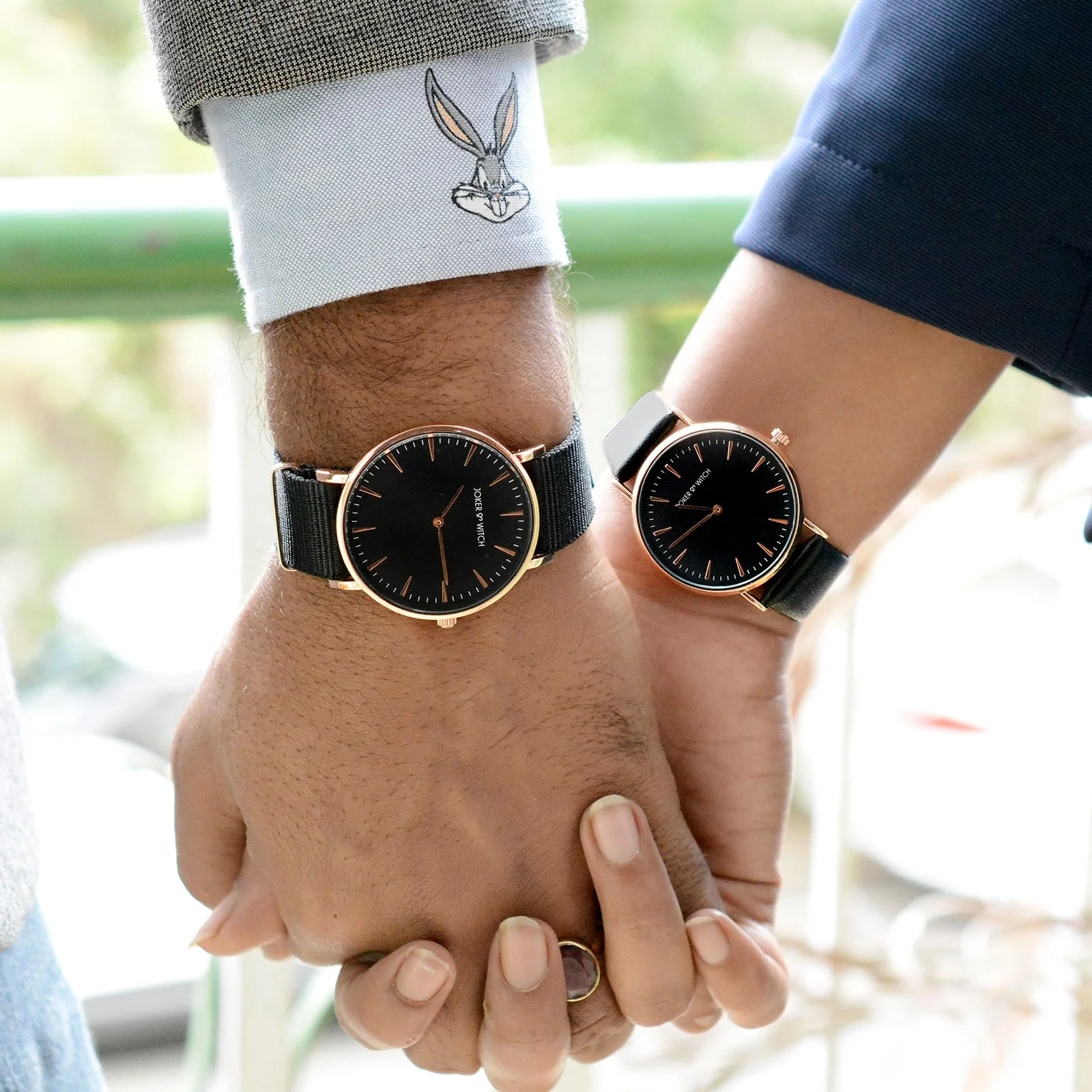 Romeo & Juliet Black Couple Watches
