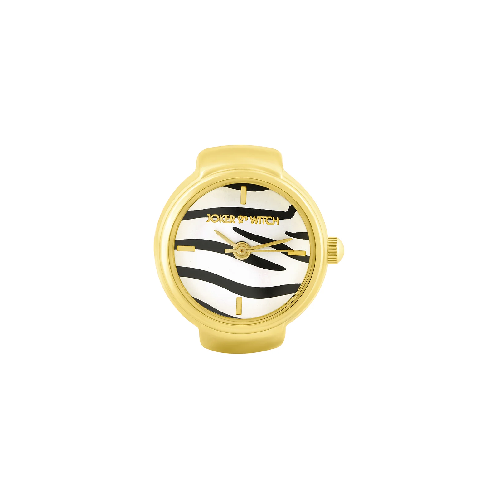 Savanna Zebra Mini Dial Gold Women's Ring Watch - Image 3