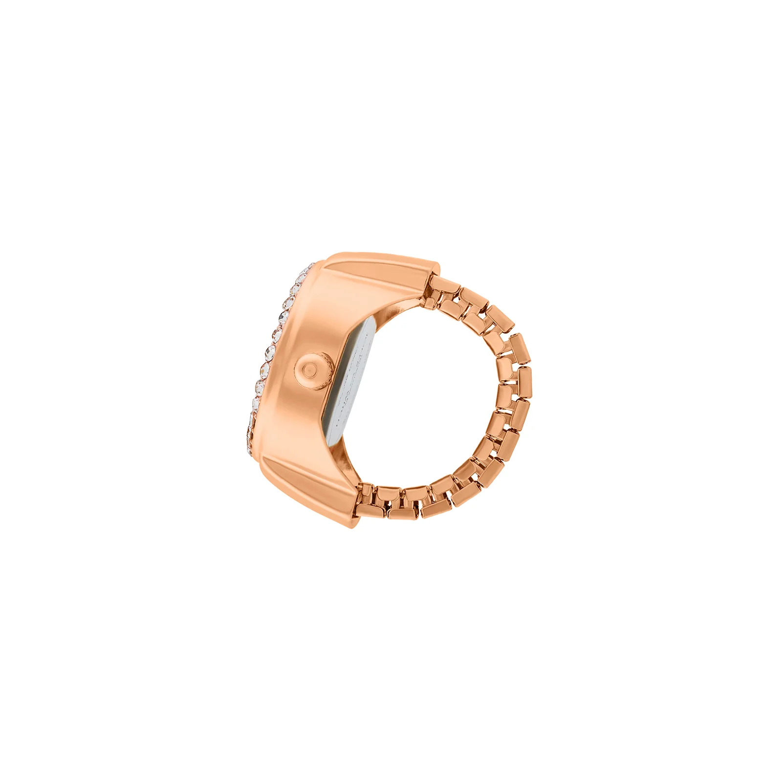 Savanna Zebra Mini Rhinestone Dial Rose Gold Women's Ring Watch - Image 5