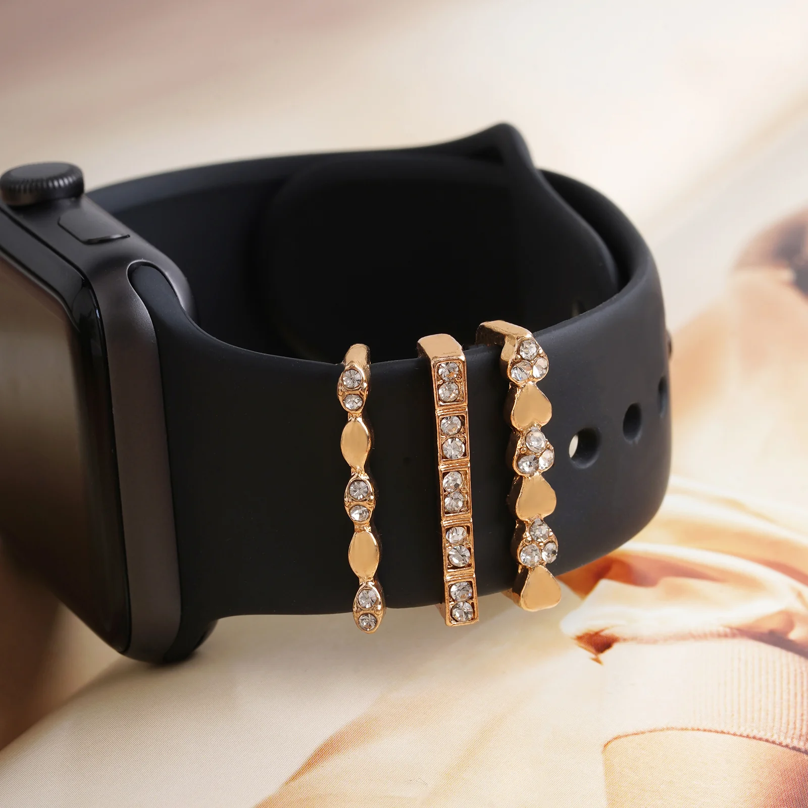 Shinning Diamonds Gold Ring Watch Charm