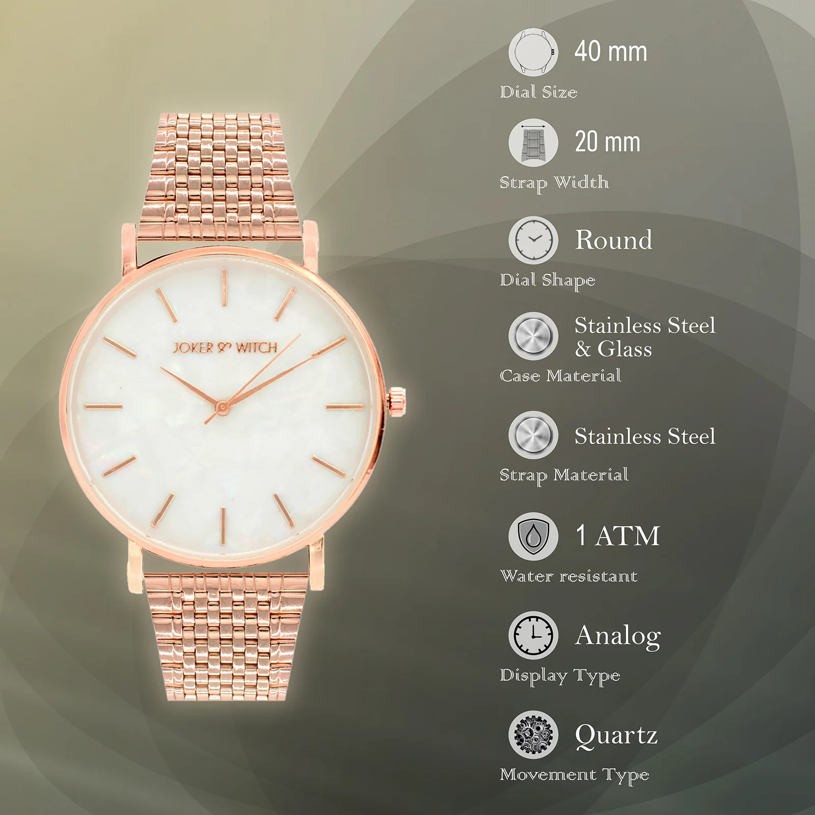 Signature White MOP Large Dial White Linked Chain Strap Women's Watch - Image 6