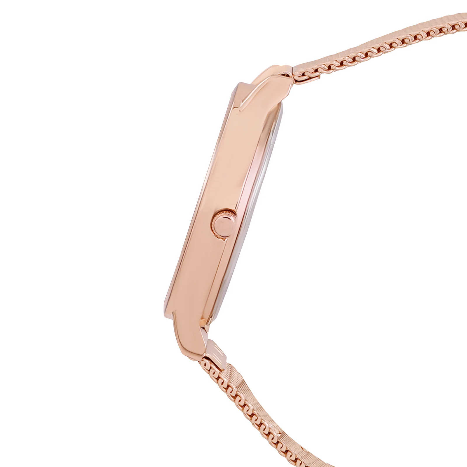 Twelve O'Heart Black Small Dial Rose Gold Mesh Strap Women's Watch - Image 5