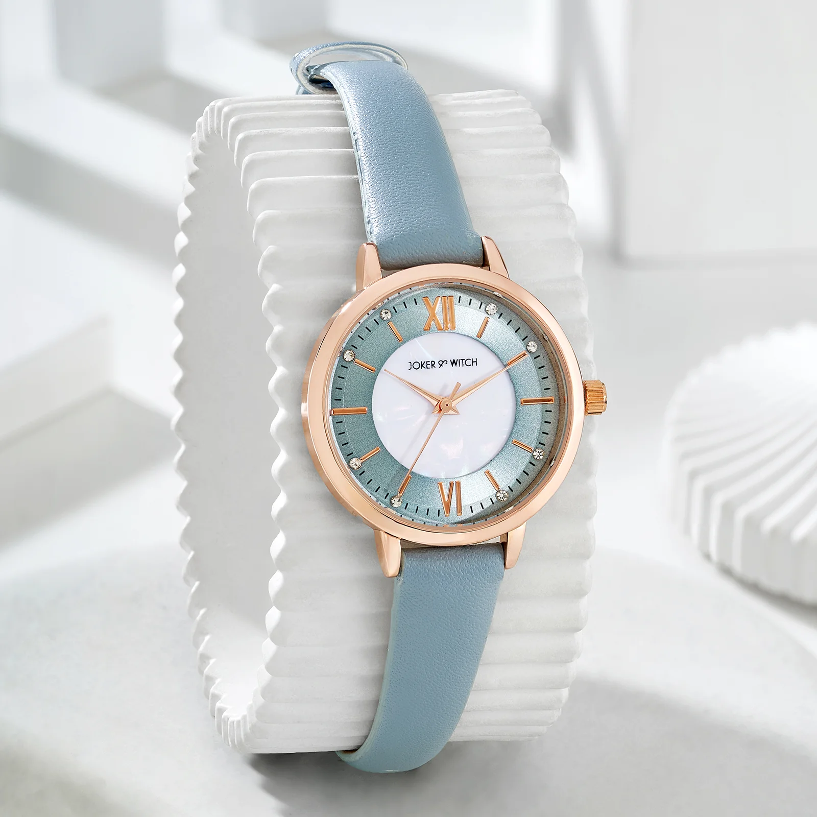 Skyfall Grey and MOP Medium Dial Grey PU Strap Women's Watch