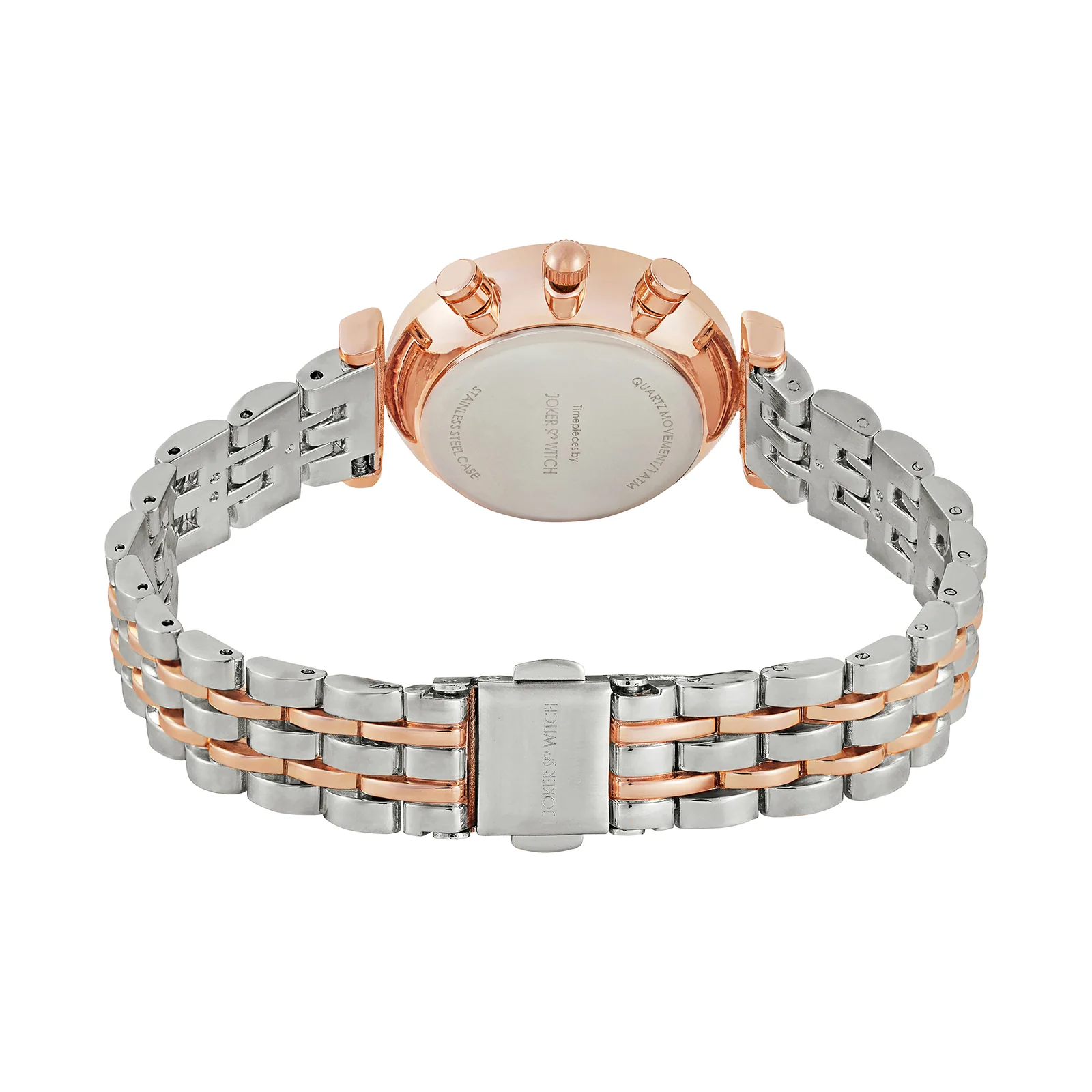 Solace Silver Sunray Crystal Glass Small Dial Dualtone Metallic Strap Women's Watch - Image 6