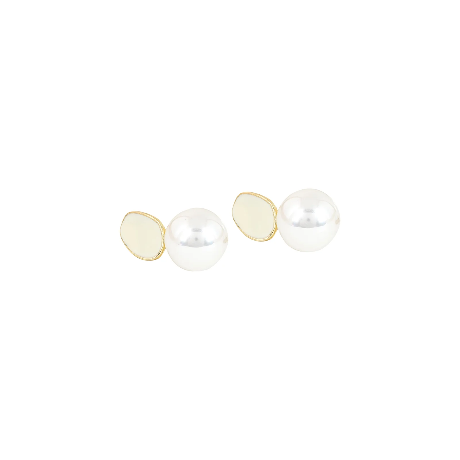 Soleil Gold And White Pearl Earring - Image 4