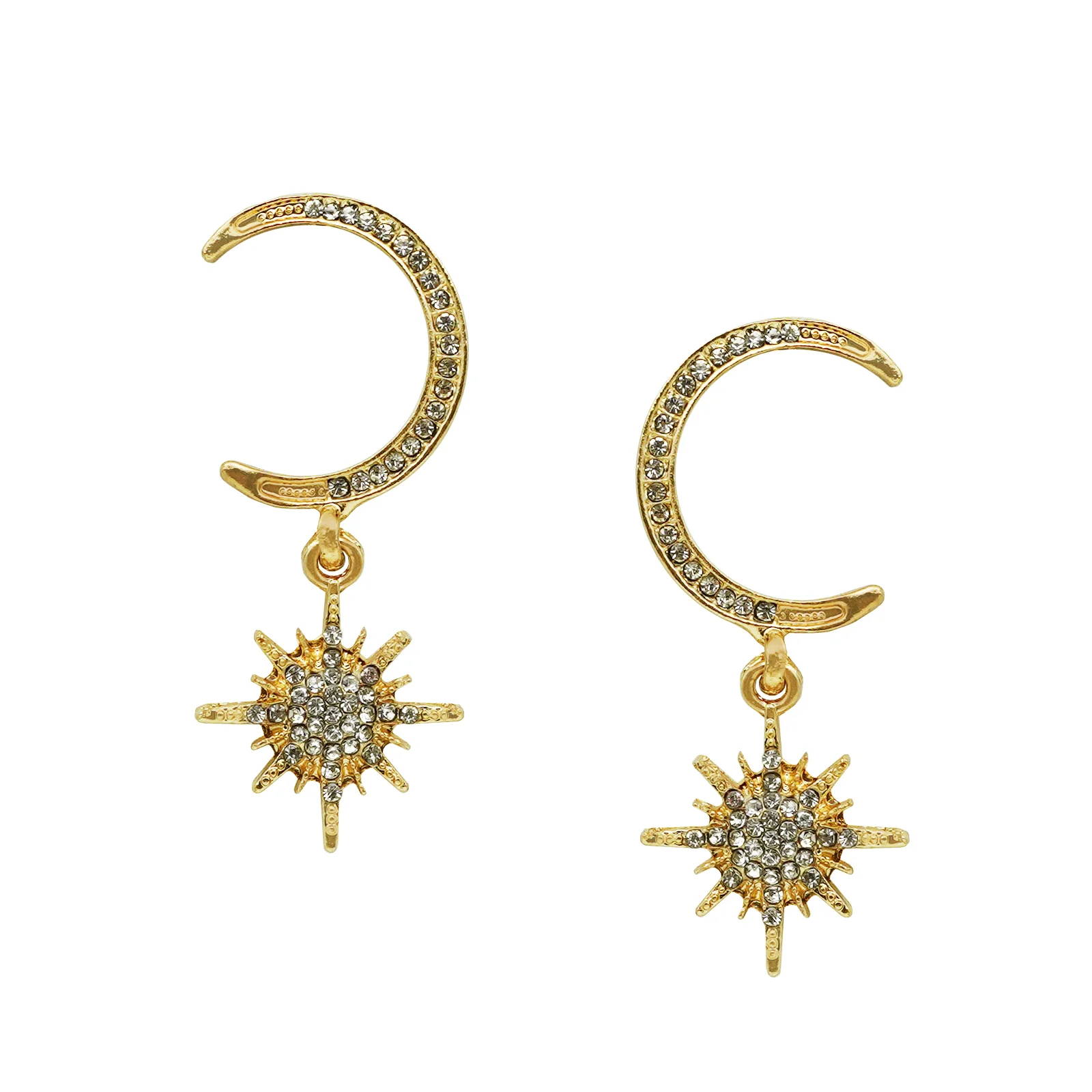 Star Hug Gold Dangler Earrings - Image 3
