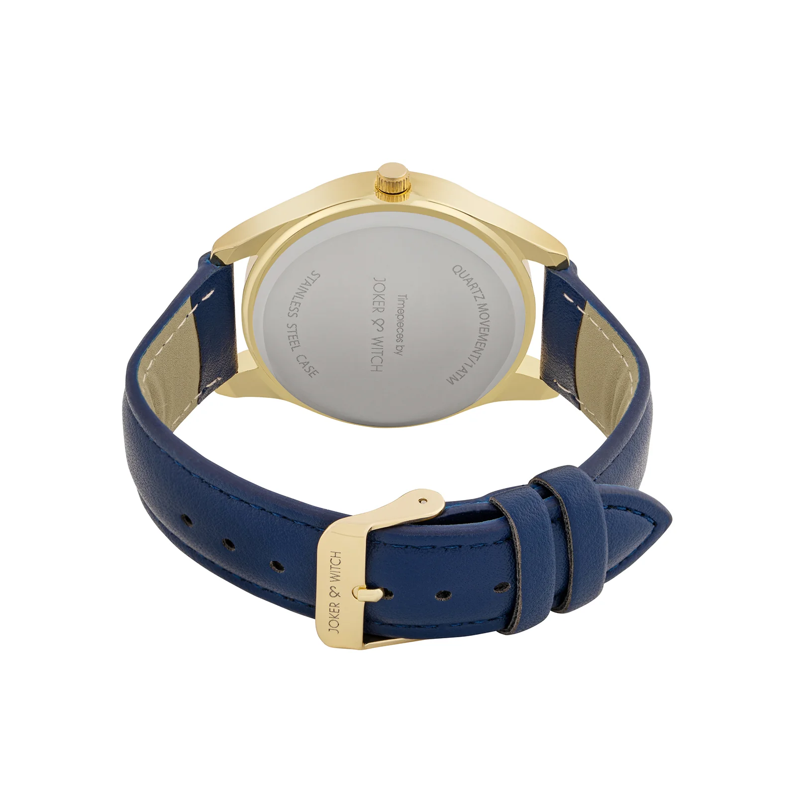 Steadfast Gold Large Dial Blue PU Strap Men's Watch - Image 6