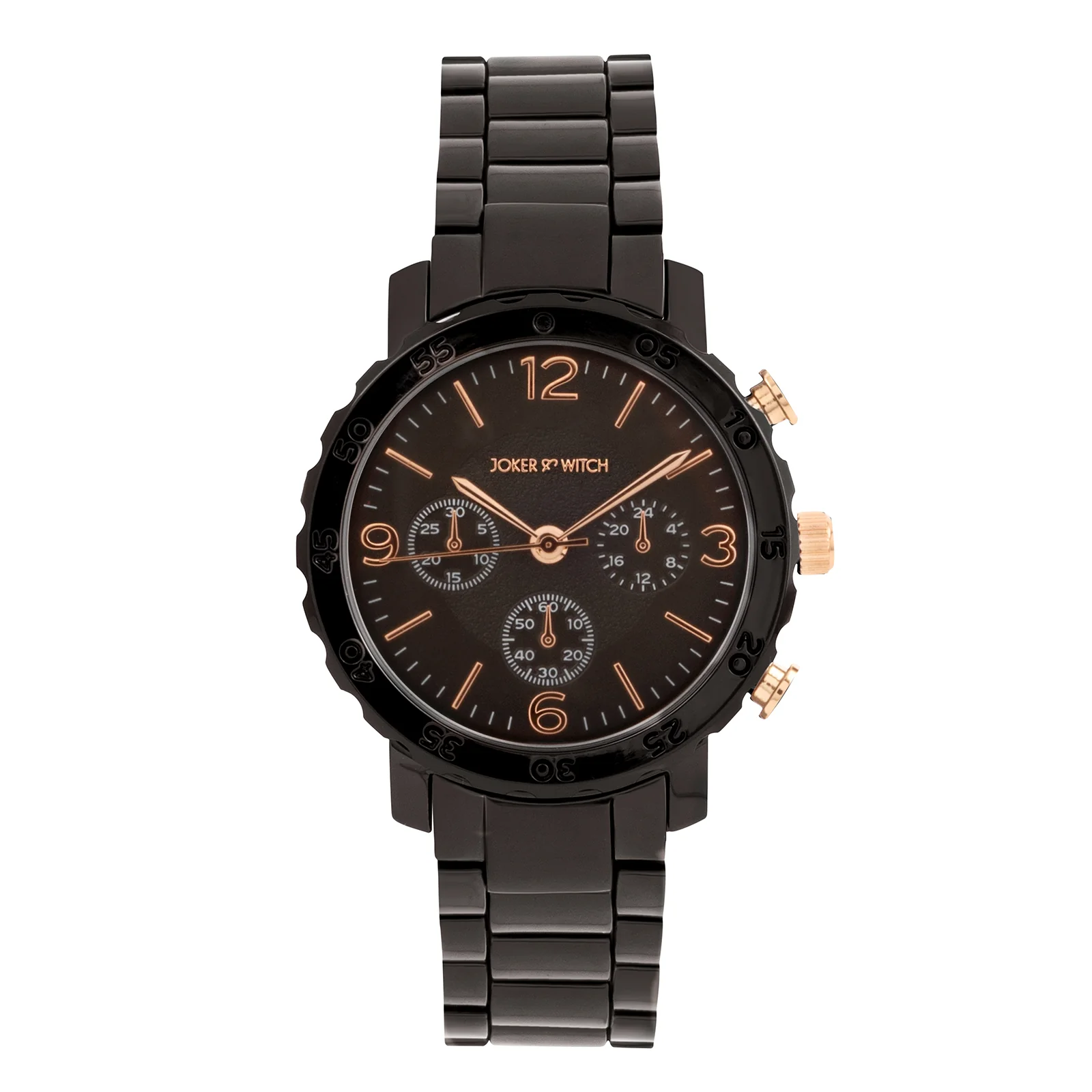 Taye Gunmetal Large Dial Linked Chain Strap Women's Watch