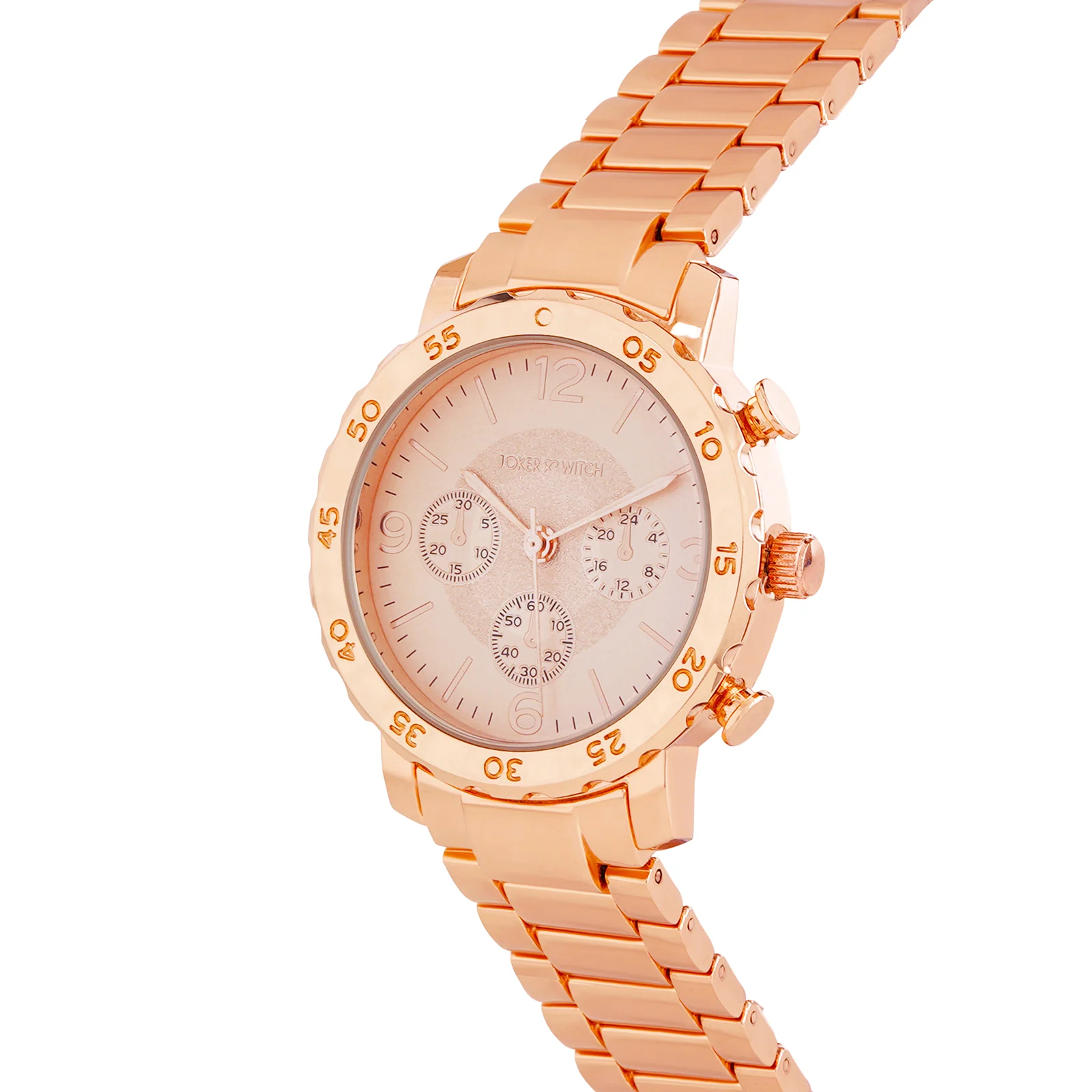Taye Rose Gold Large Dial Linked Chain Strap Women's Watch - Image 4