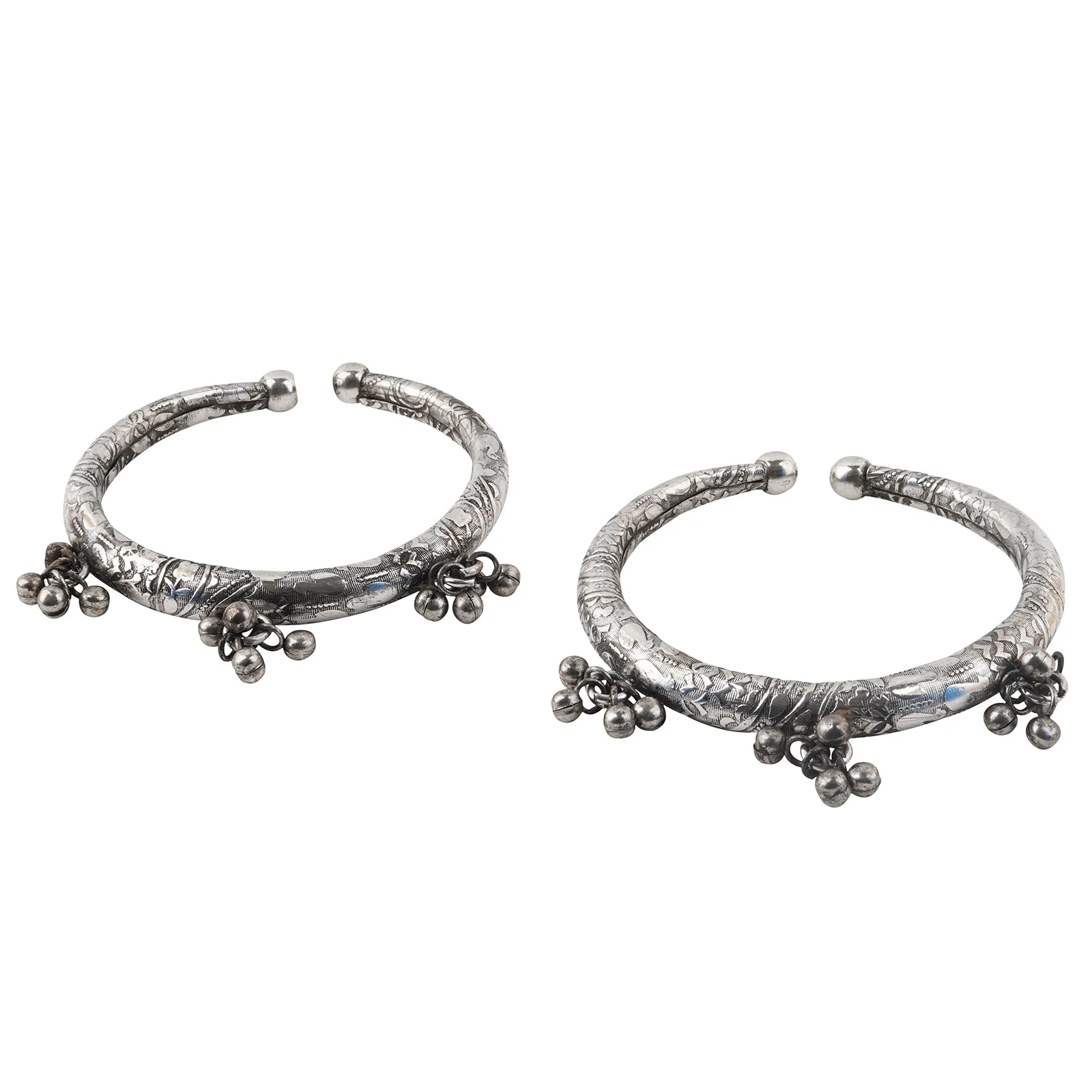 Teejh Bhanvi Silver Oxidised Anklet - Image 3