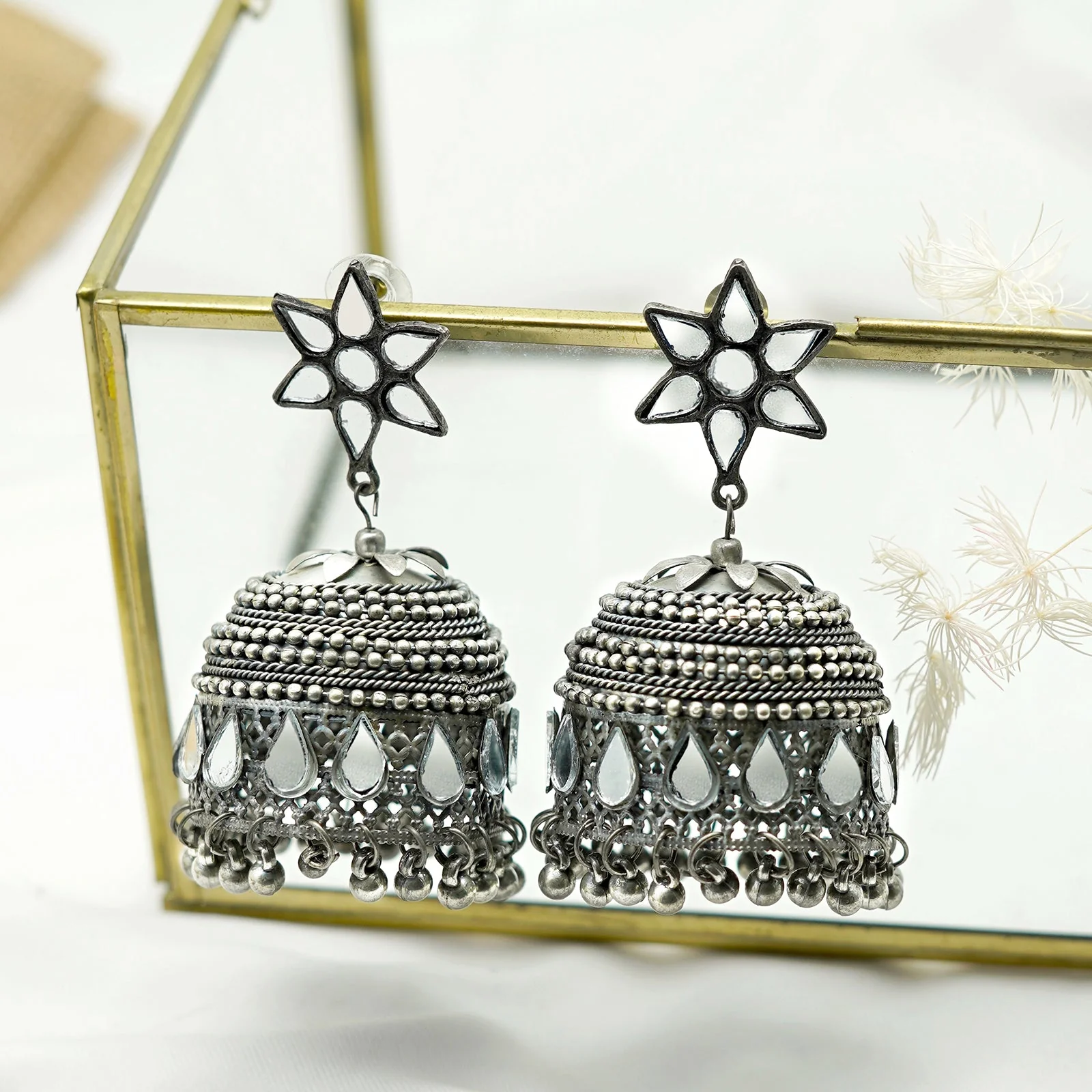 Teejh Ekani Silver Oxidised Earrings