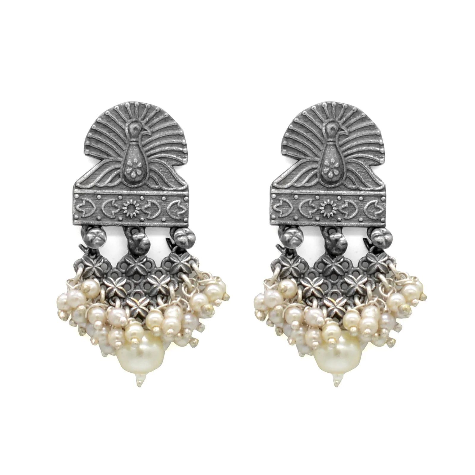 Teejh Kanishka White Silver Oxidized Jewelry Gift Set - Image 5