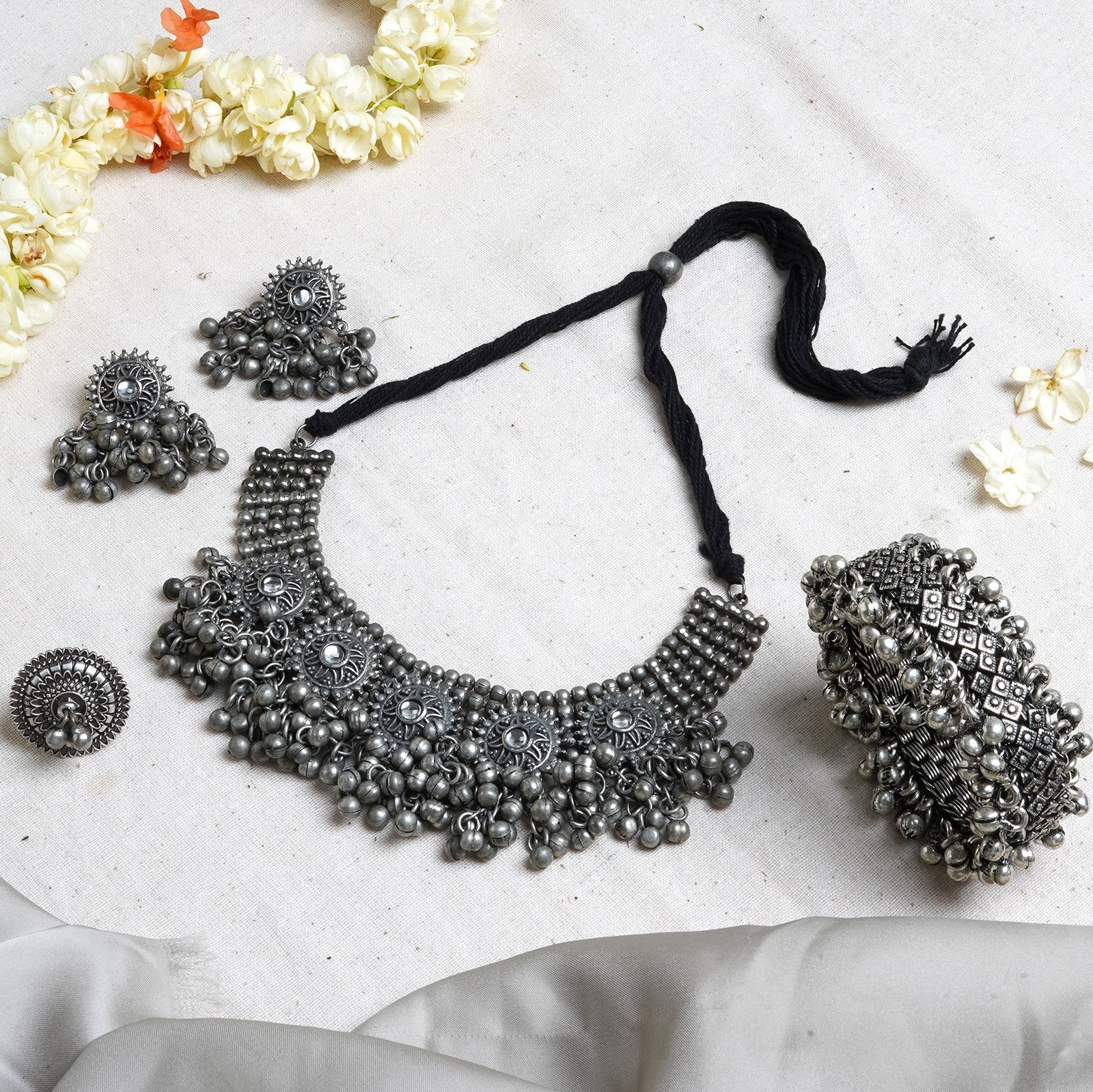 Teejh Rai Silver Oxidised Jewelry Gift Set