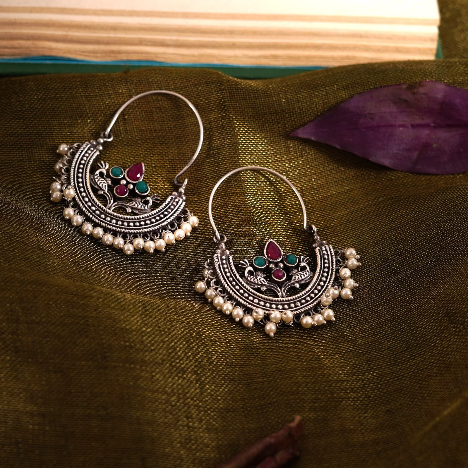 Teejh Saara Floral Multicolored Hoop EarTeejh Rings
