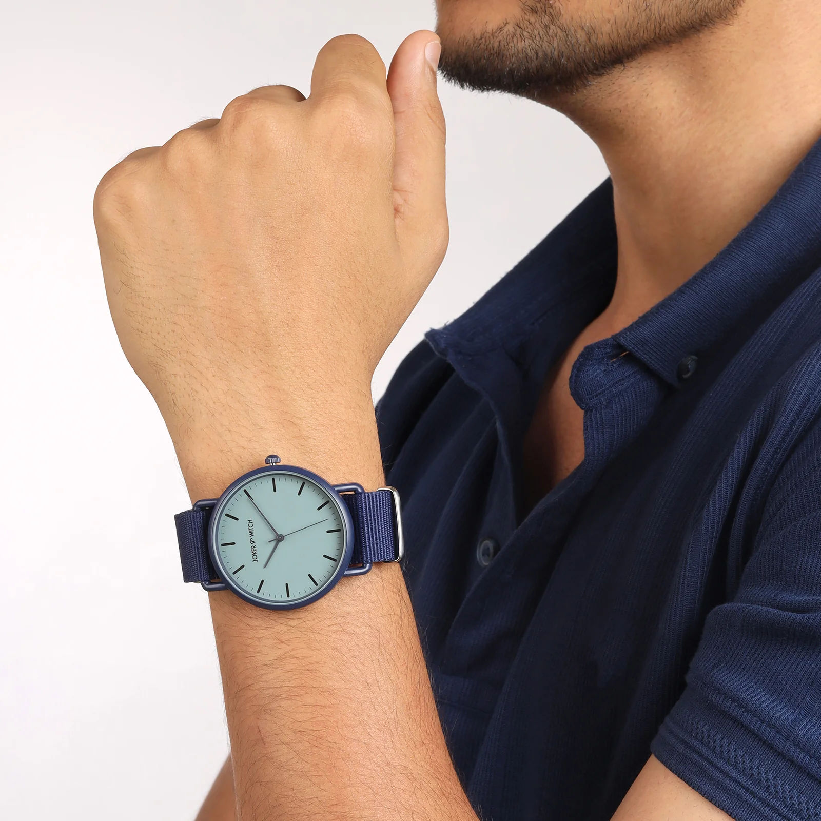 Men's Blue Large Dial Nato Strap Men's Watch - Image 2