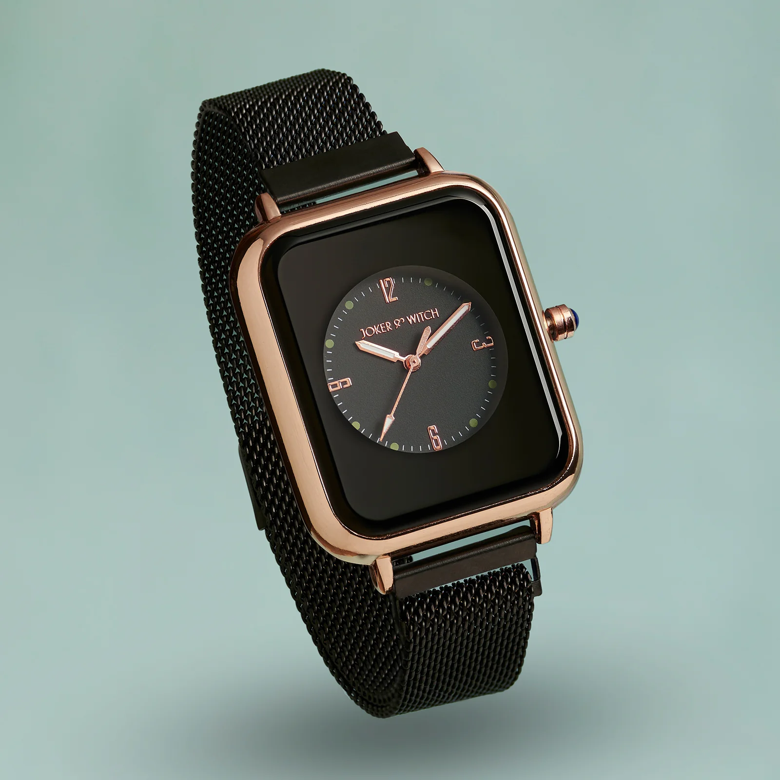 Utopia Black Medium Rectangle Dial Magnetic Strap Women's Watch