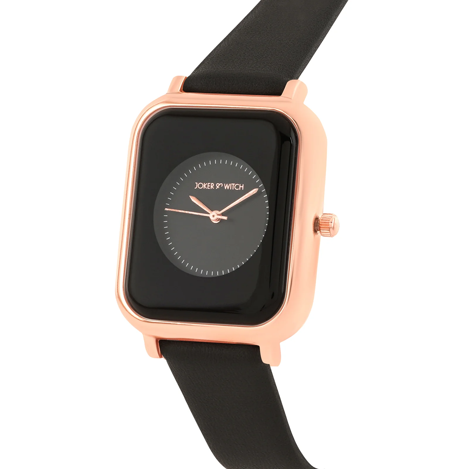 Utopia Black Medium Rectangle Dial PU Strap Unisex Watch - Image 4