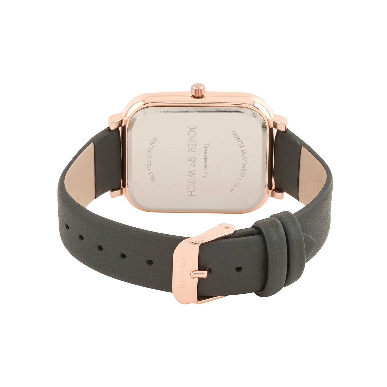 Utopia Grey Medium Rectangle Dial PU Strap Unisex Watch - Image 6