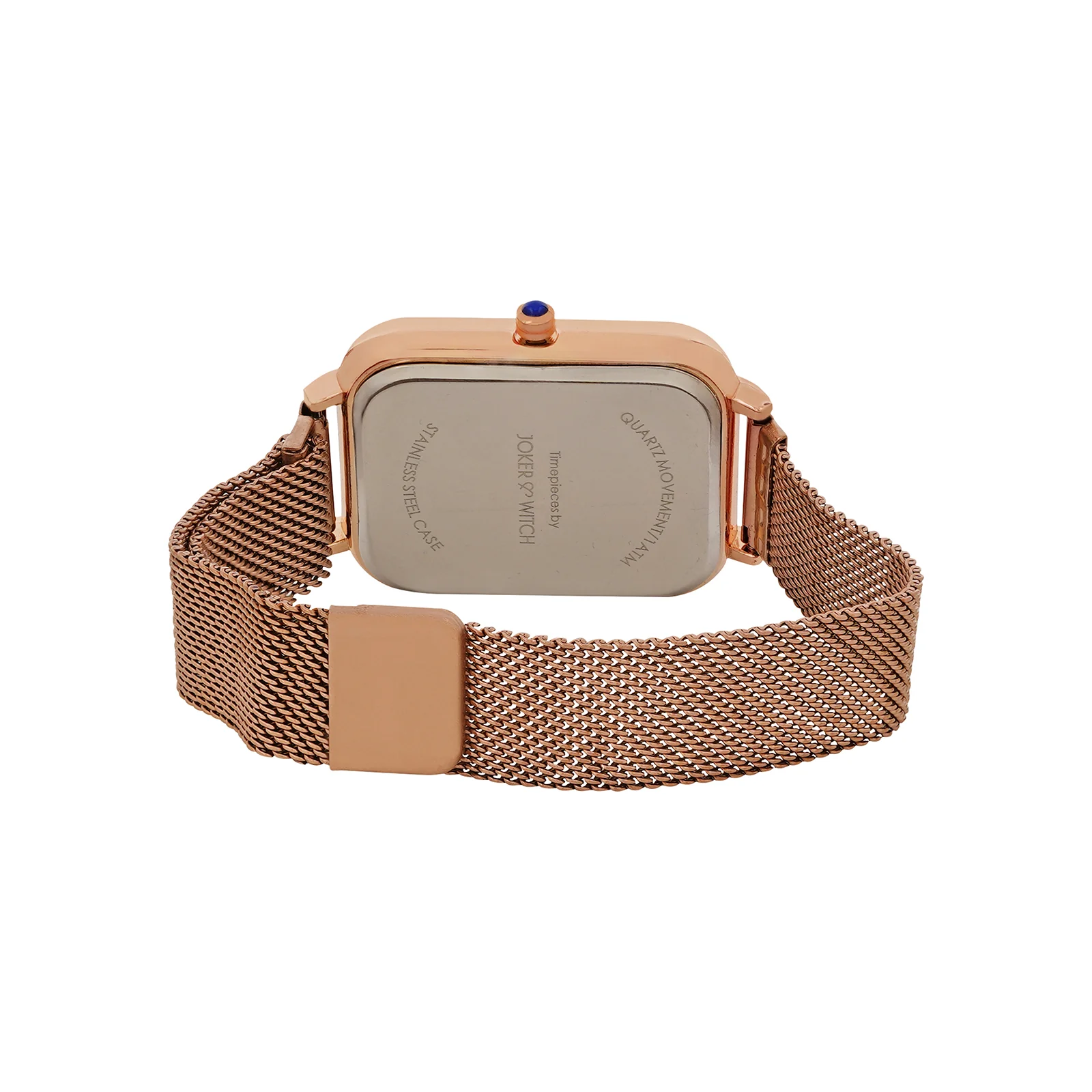 Utopia Pink Medium Rectangle Dial Rose Gold Magnetic Strap Women's Watch - Image 6