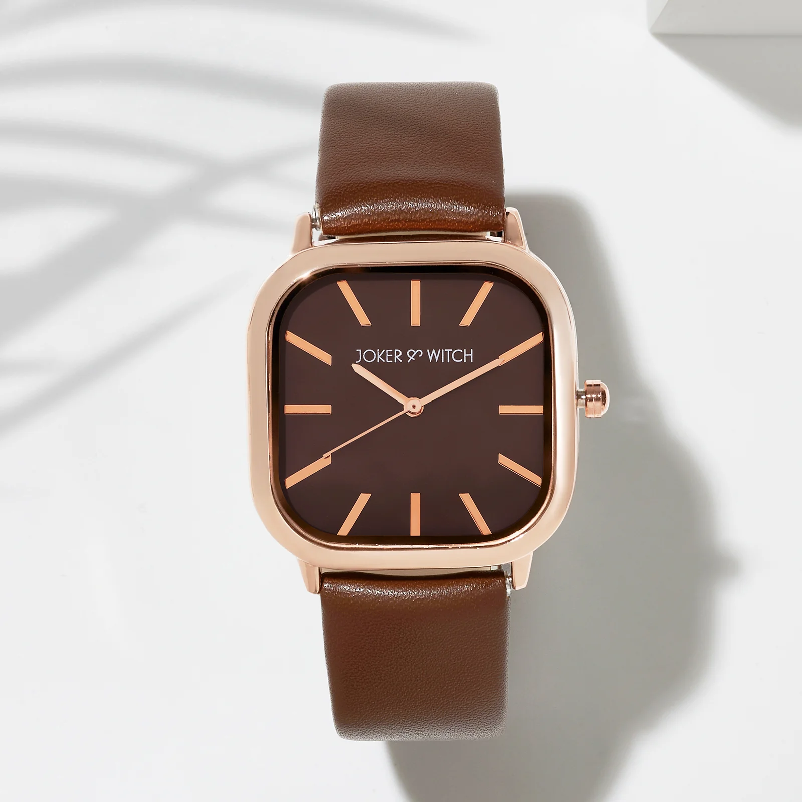 Vera Brown Medium Square Dial PU Strap Women's Watch