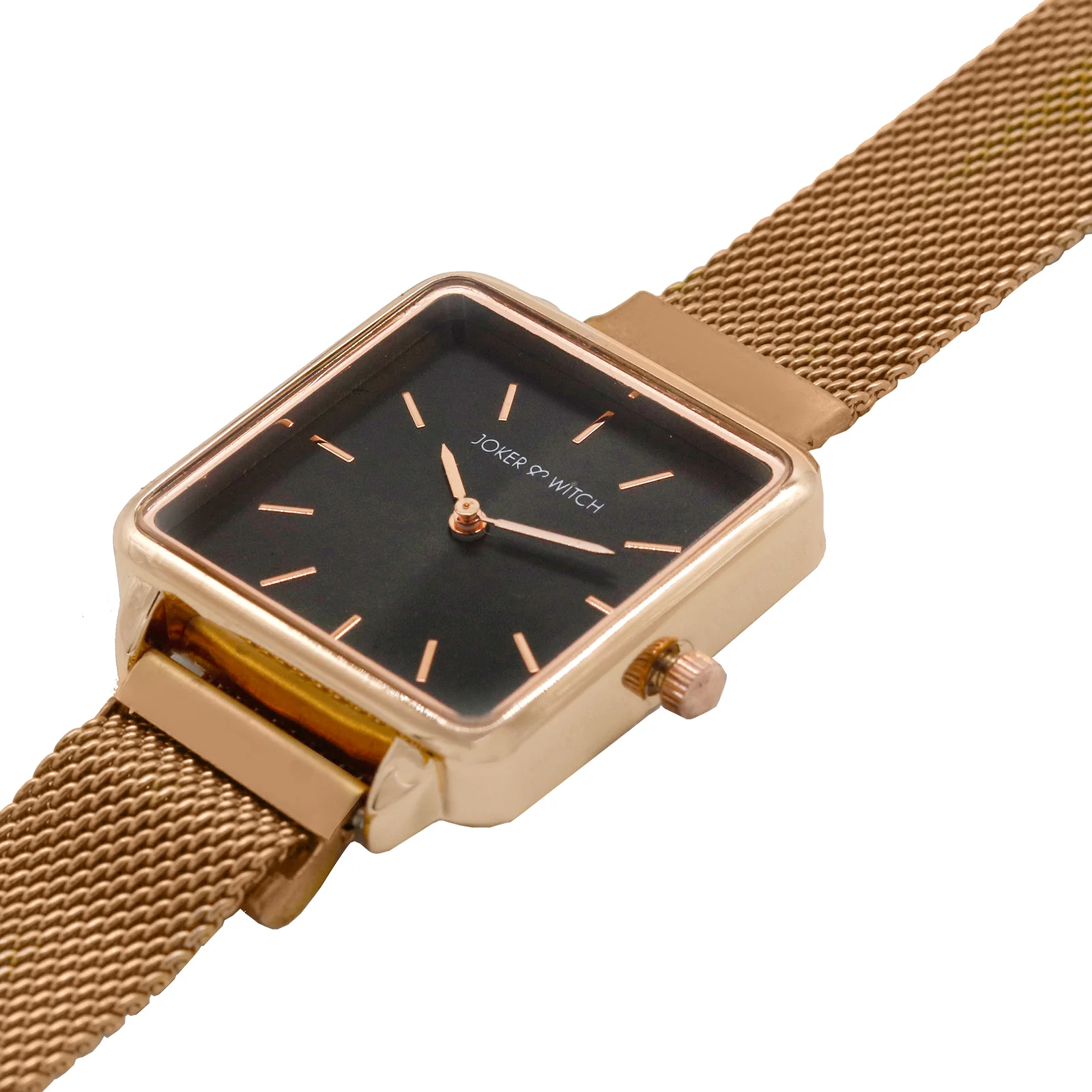 Vintage Black Small Square Dial Rose Gold Magnetic Strap Women's Watch - Image 7