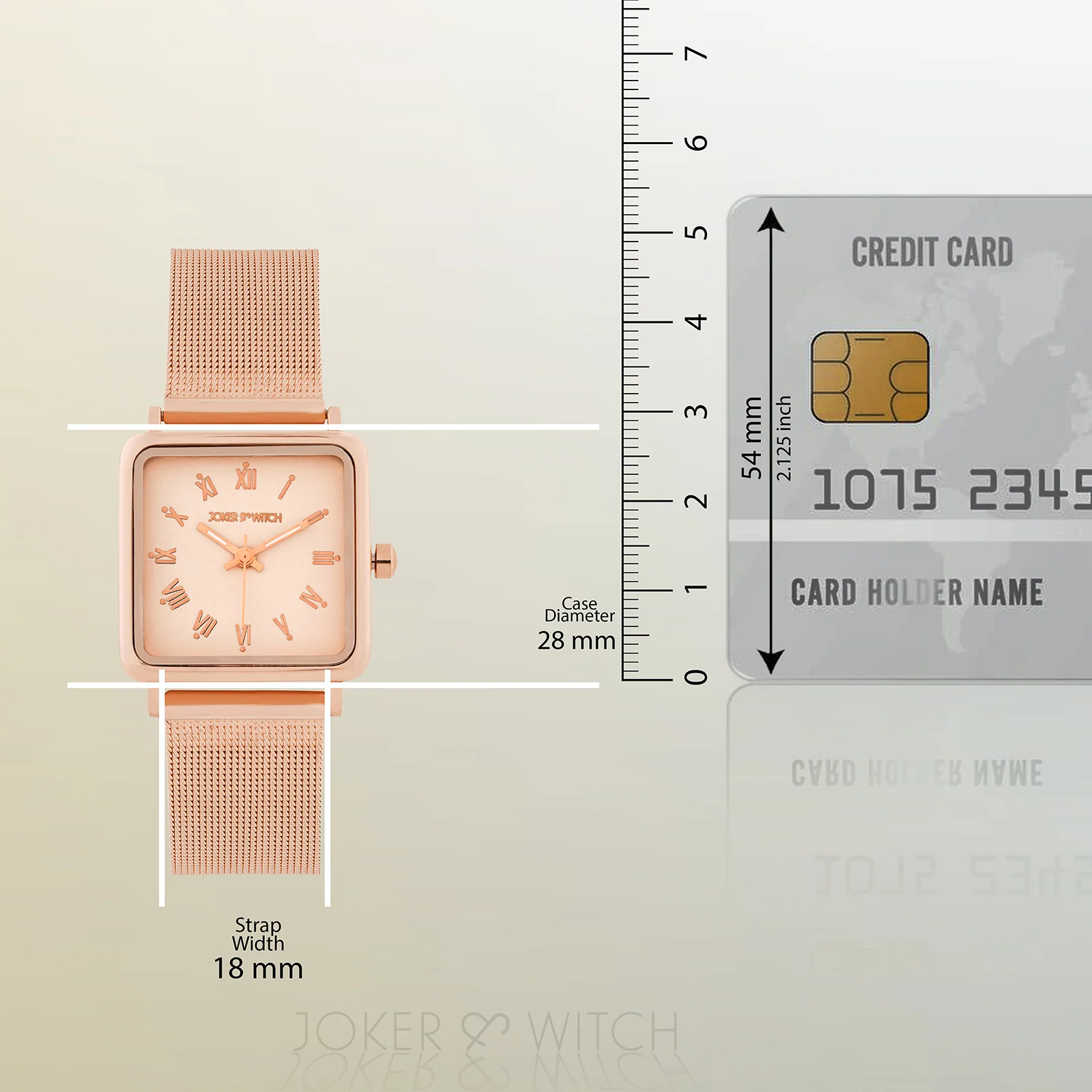 Vintage Rose Gold Small Square Dial Mesh Strap Women's Watch - Image 8