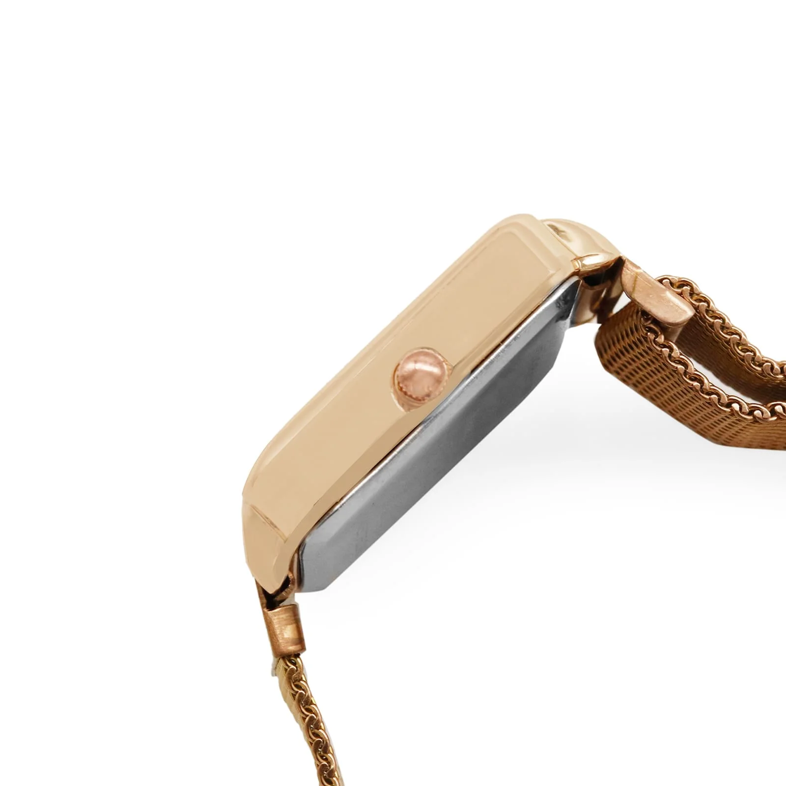 Vintage White Small Square Dial Rose Gold Magnetic Strap Women's Watch - Image 4