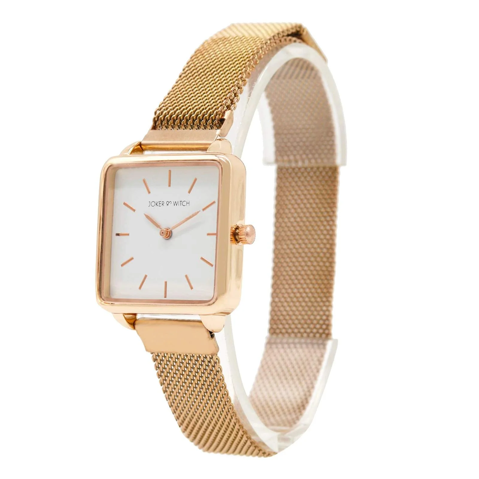 Vintage White Small Square Dial Rose Gold Magnetic Strap Women's Watch - Image 6