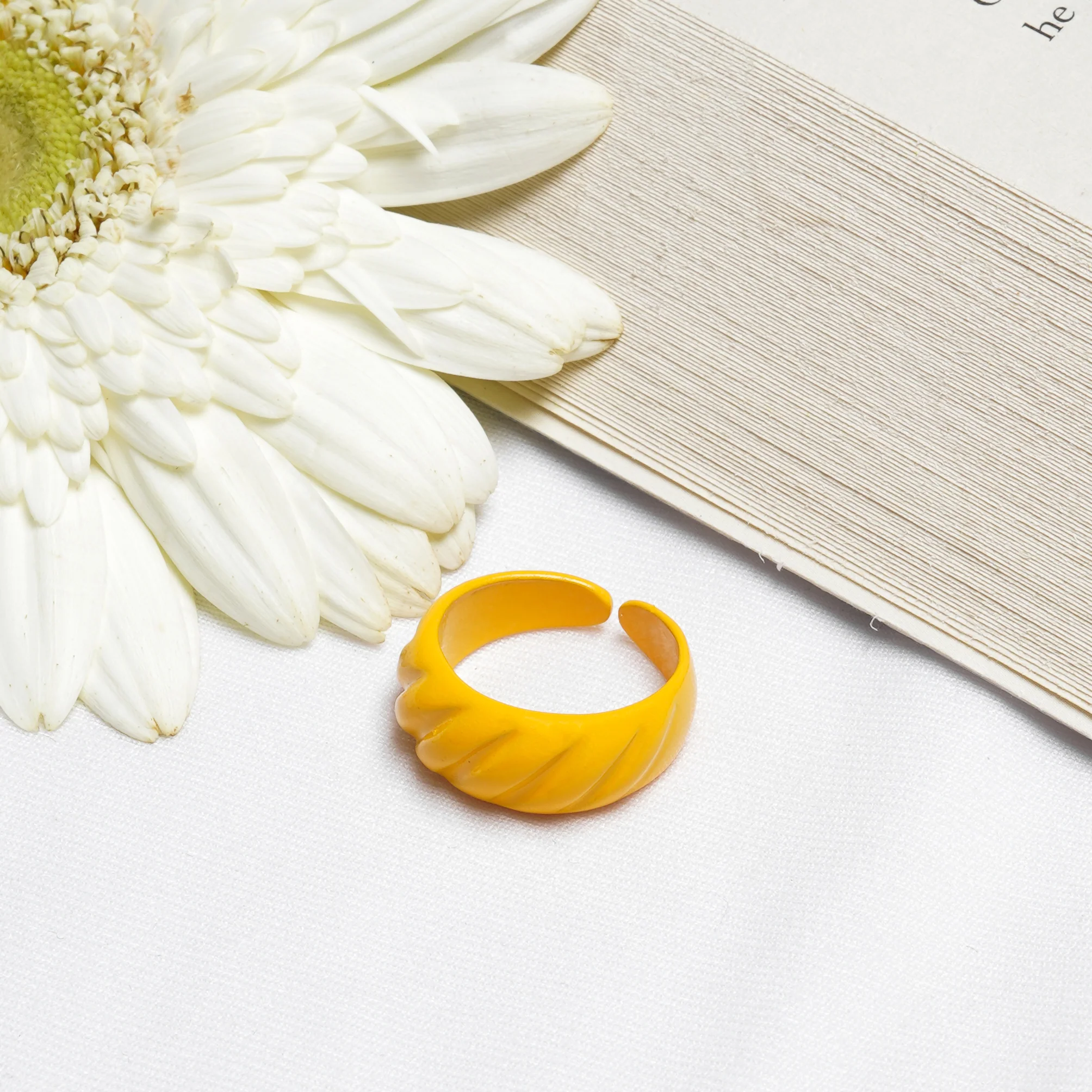 Yellow Truffle Croissant Ring - Image 2
