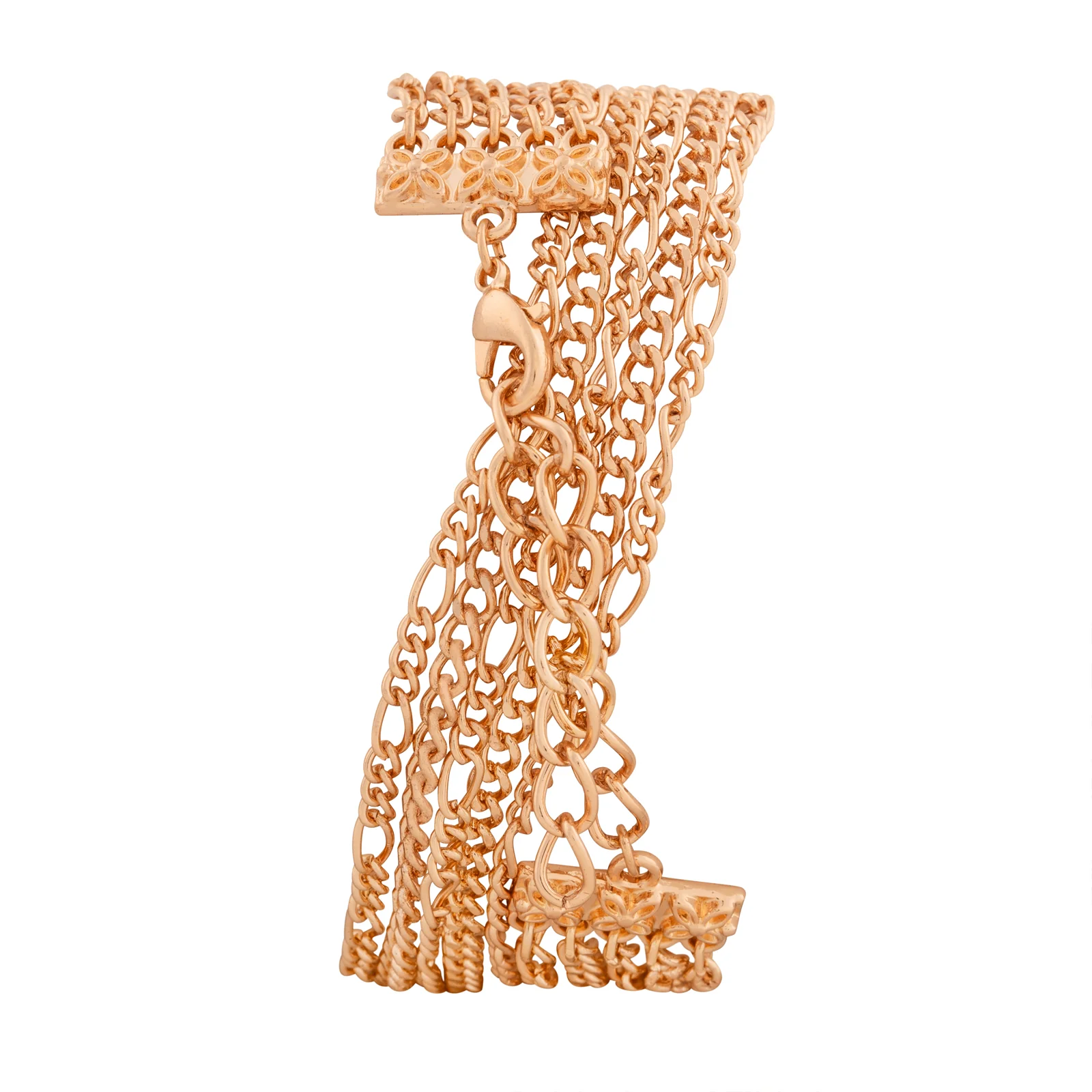 Zelda Black Medium Dial Rose Gold Chain Wrap Around Strap Women's Watch - Image 5