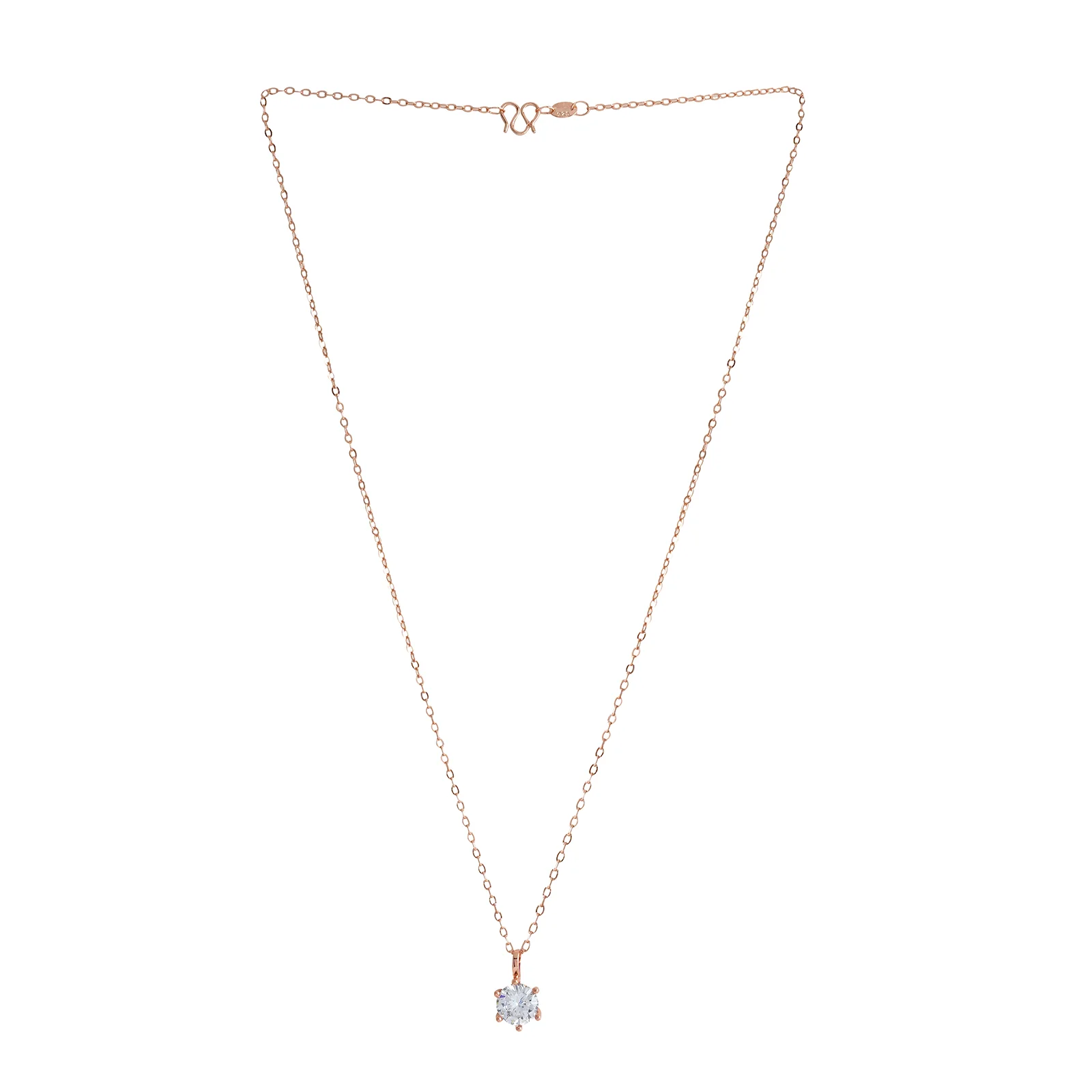 Zelda Rosegold Rhinestone Necklace - Image 3